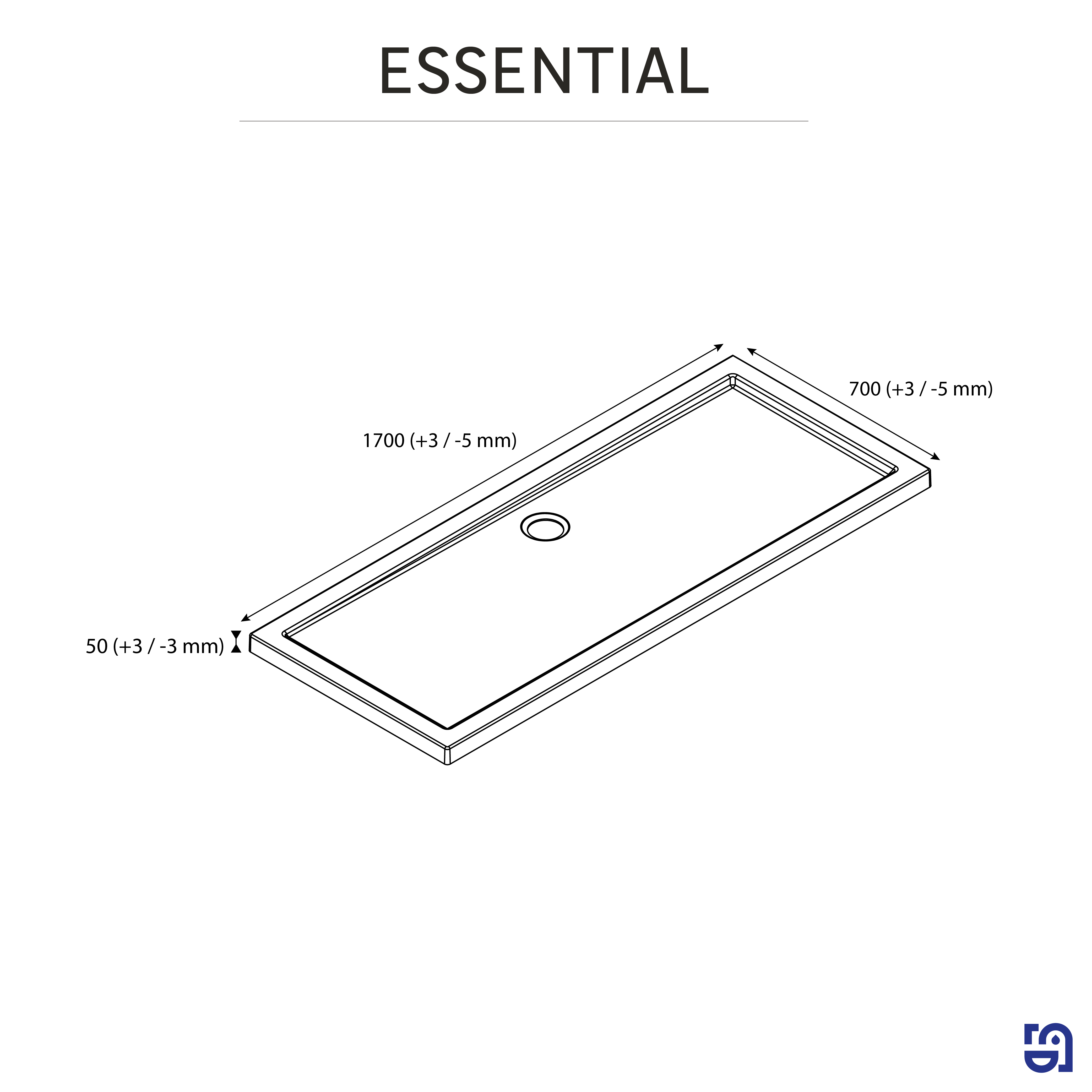 Base de duche SENSEA ESSENTIAL BRANCA 170X70 CM RETANGULAR - 7