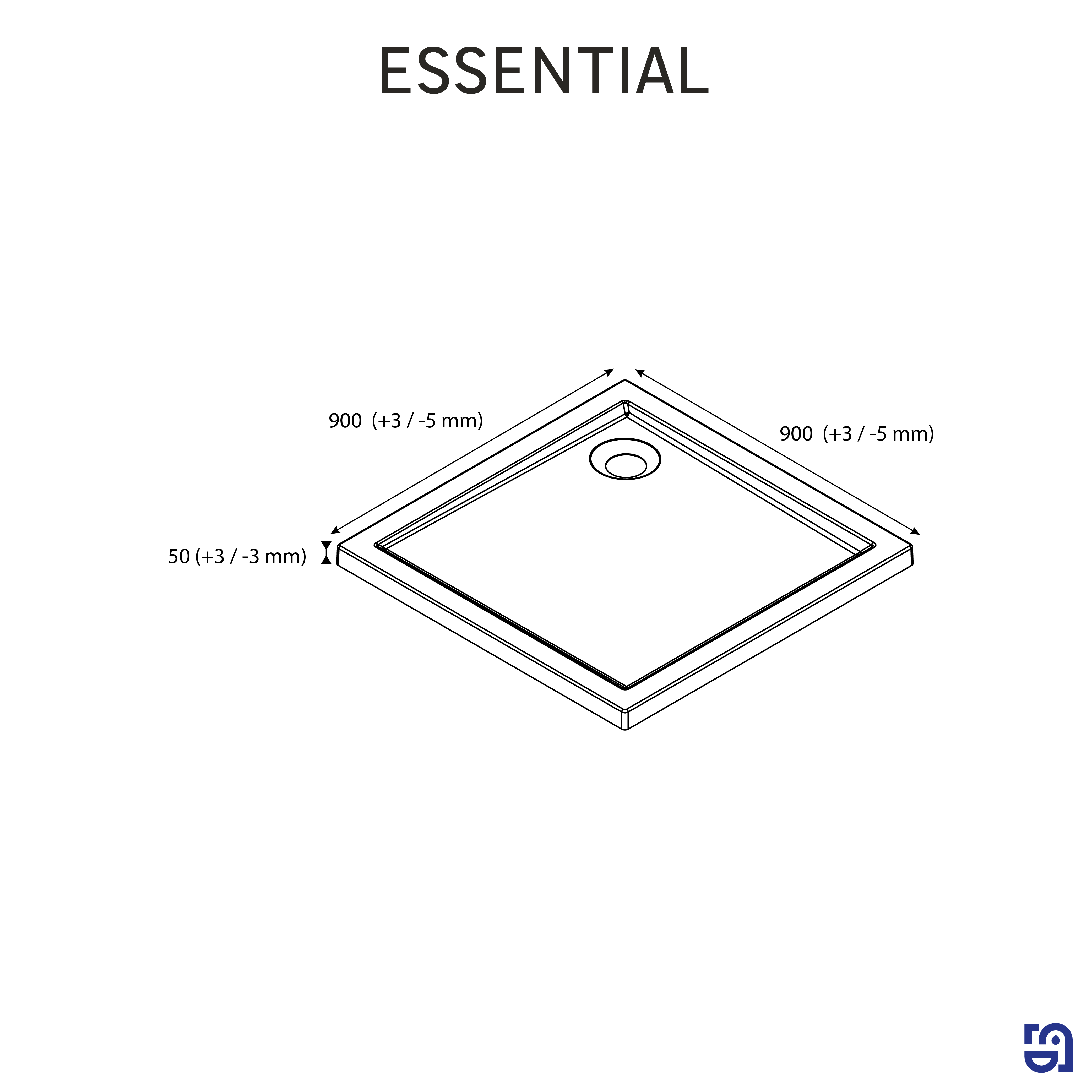 Piatto doccia SENSEA in pmma Essential bianco L 90 x L 90 x H 5 cm lucido - 14