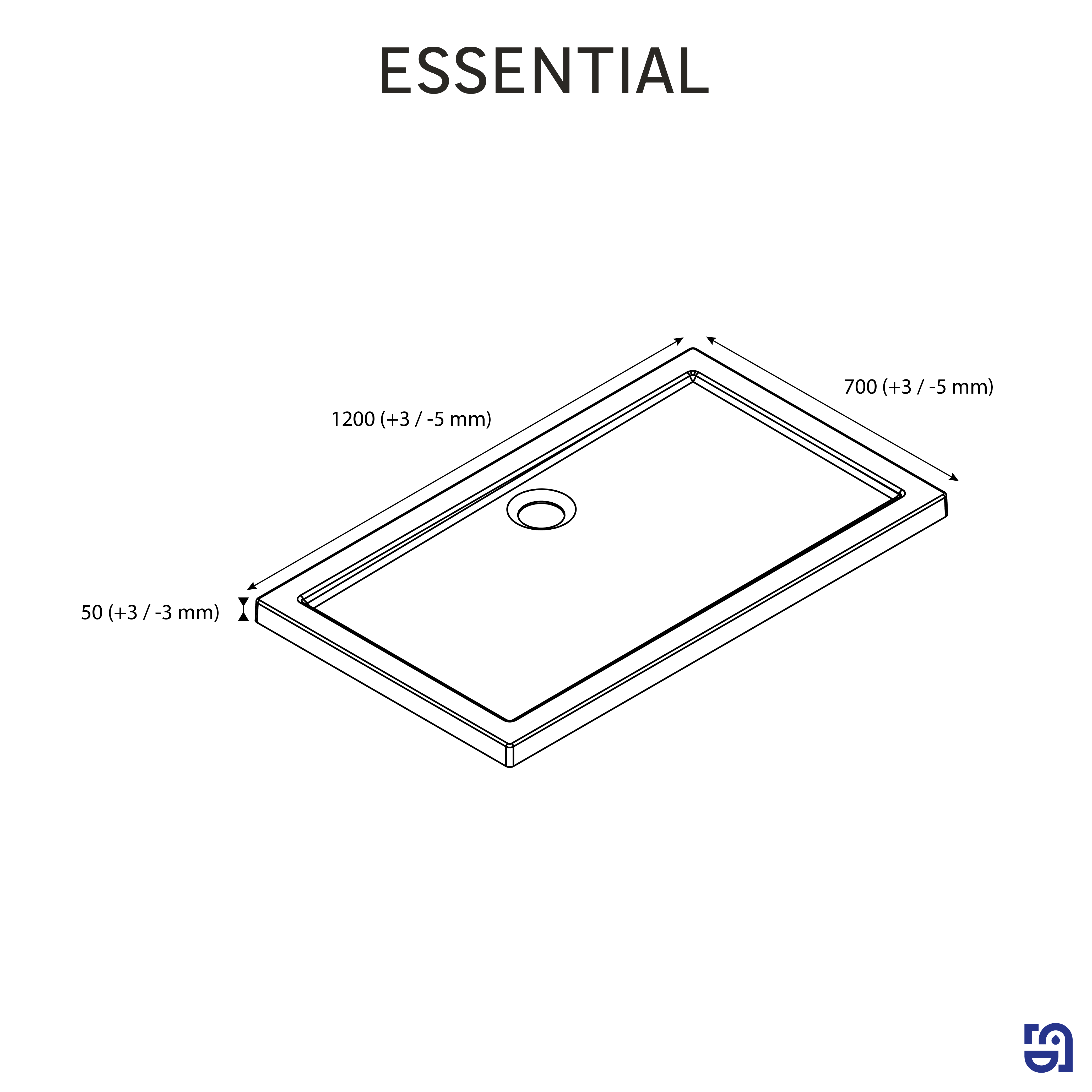 Base de duche SENSEA ESSENTIAL 120X70CM BRANCA - 8