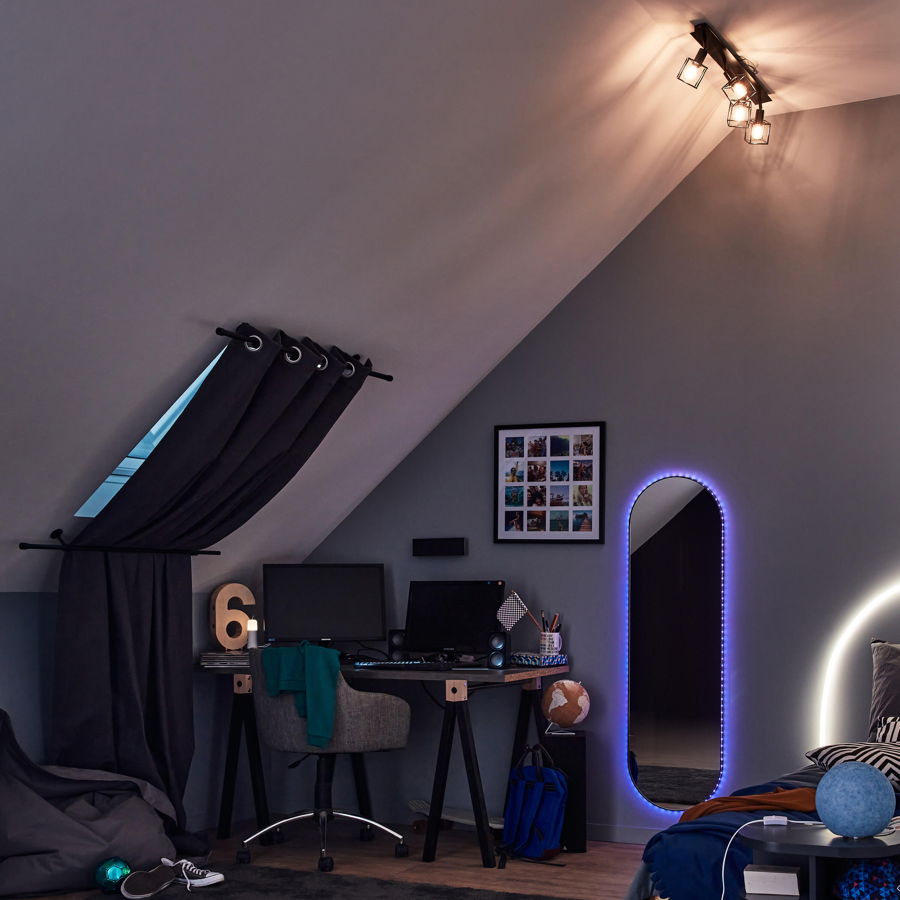 Almofada Julen 30x50cm algodão branco/preto Inspire - 23