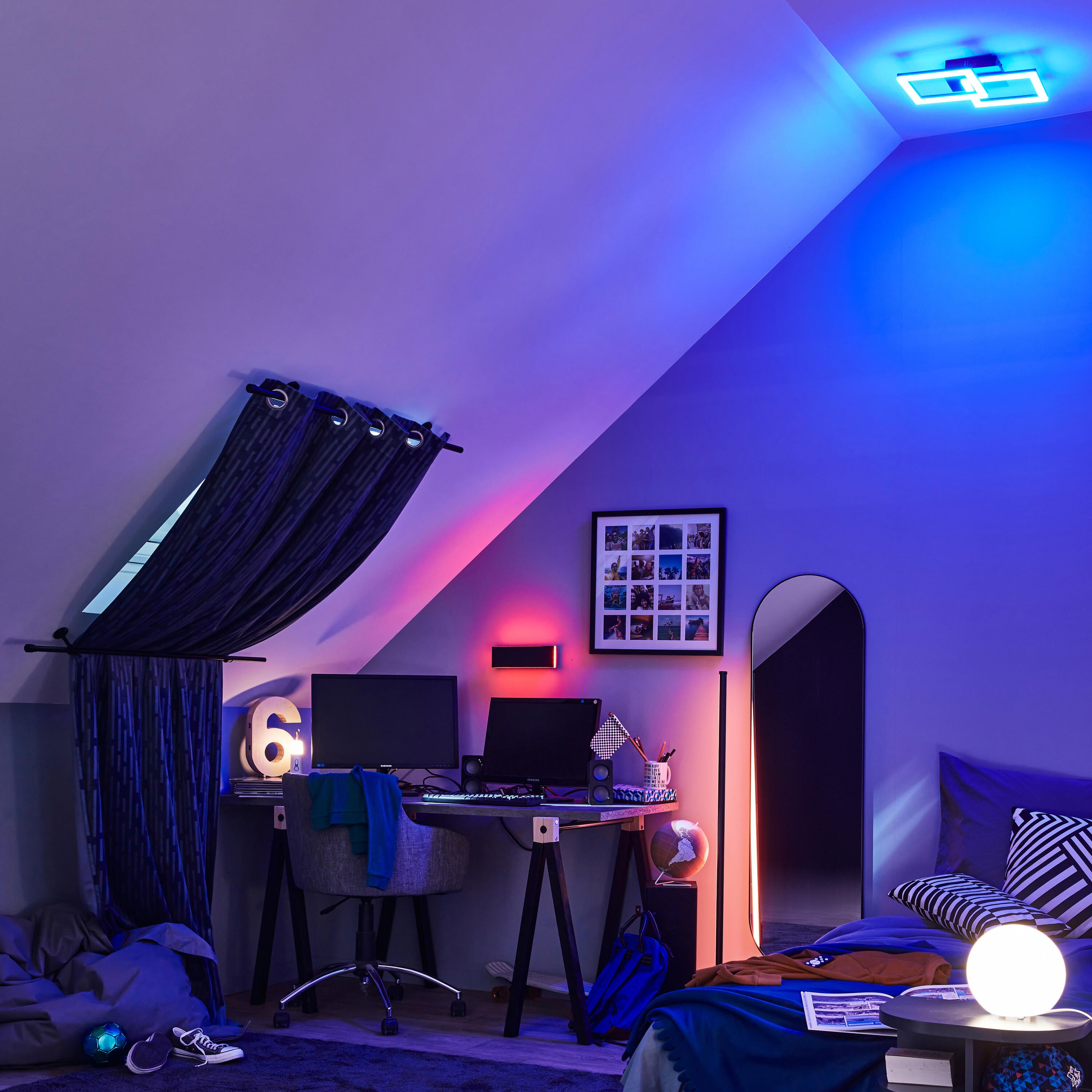 Plafon Kenshi czarno-biały RGB 2160 lm LED Inspire - 6