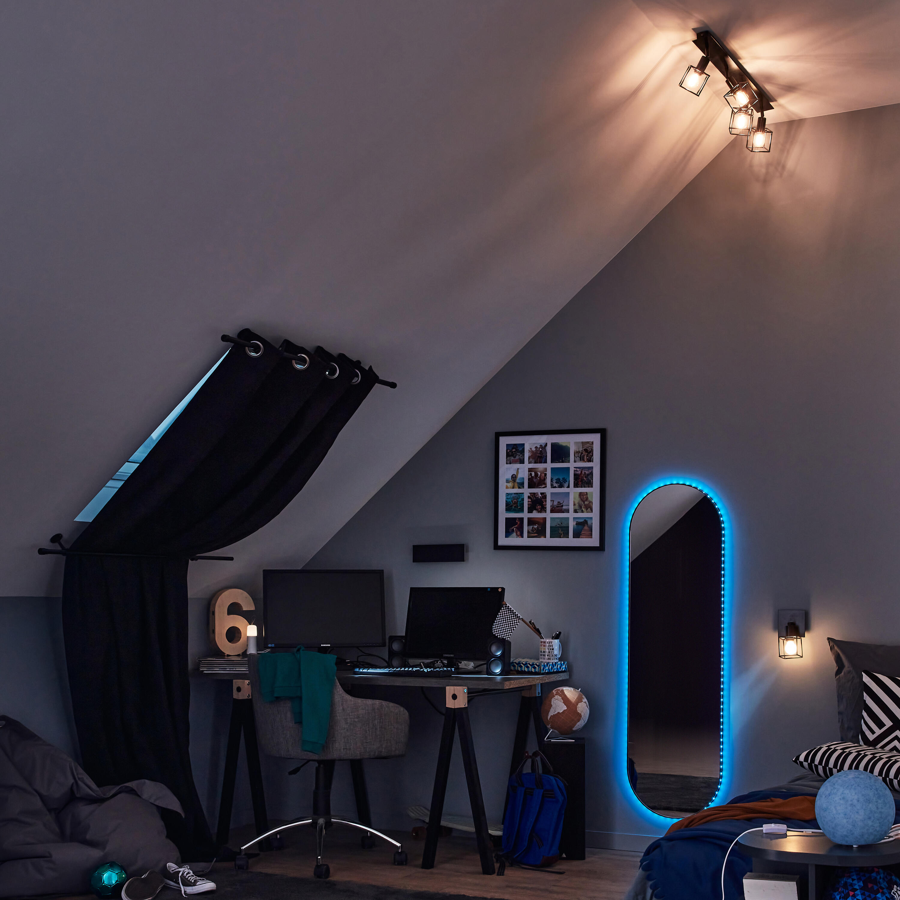 Almofada Julen 30x50cm algodão branco/preto Inspire - 20