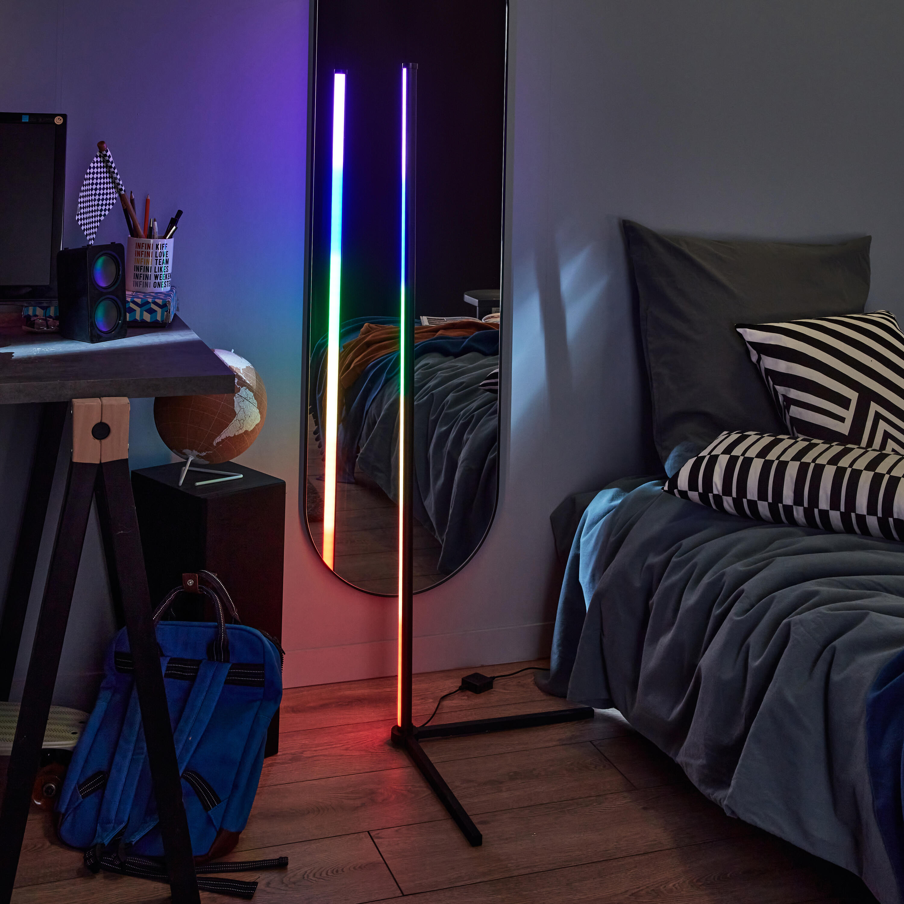 Espelho Oblong 40X140cm preto Inspire - 5