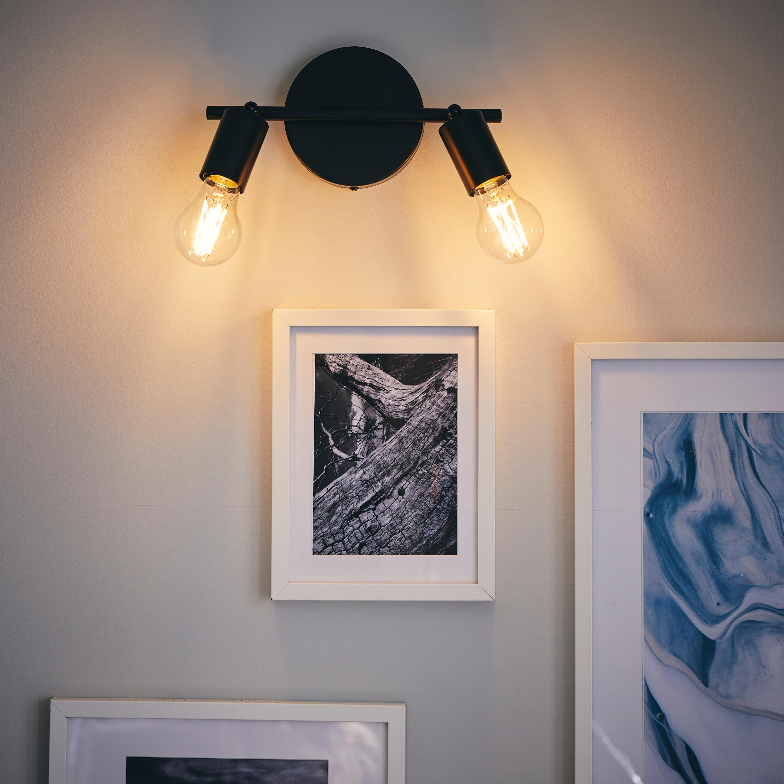 Faretto decorativo senza fonte luminosa LINA in acciaio nero E27 40W INSPIRE 2 luci - 8