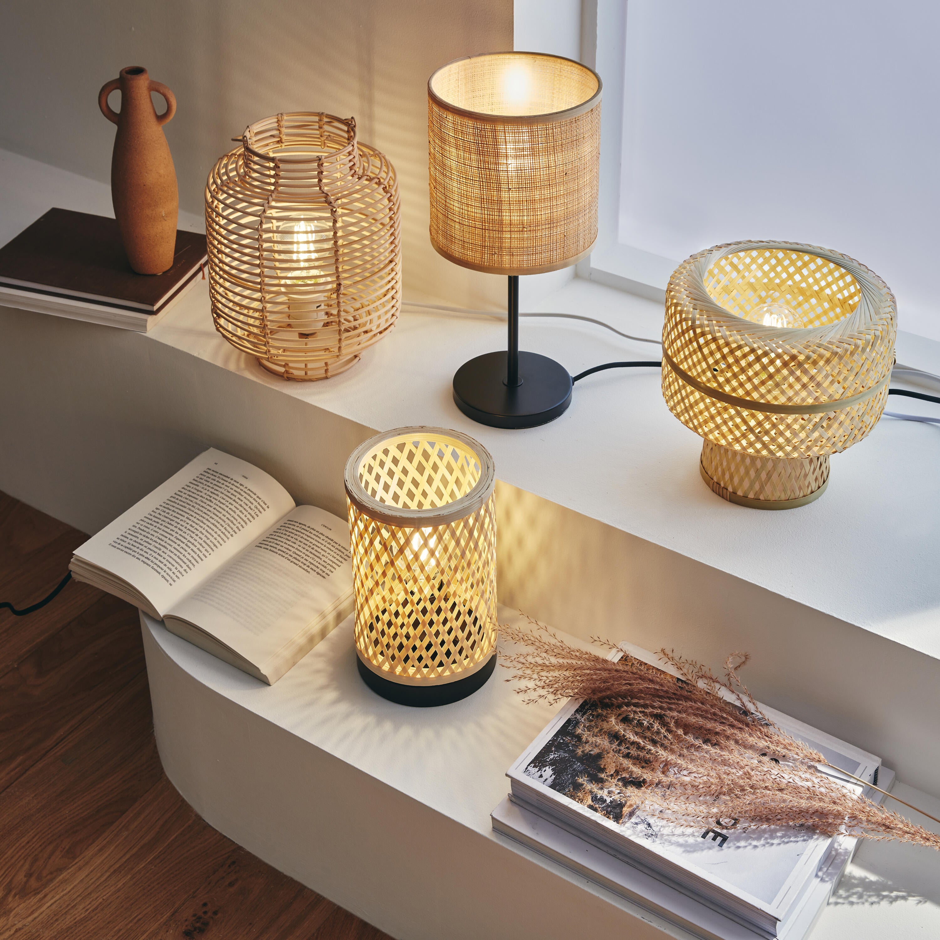 Lampka stołowa Carvi czarny raffia E27 Inspire - 10