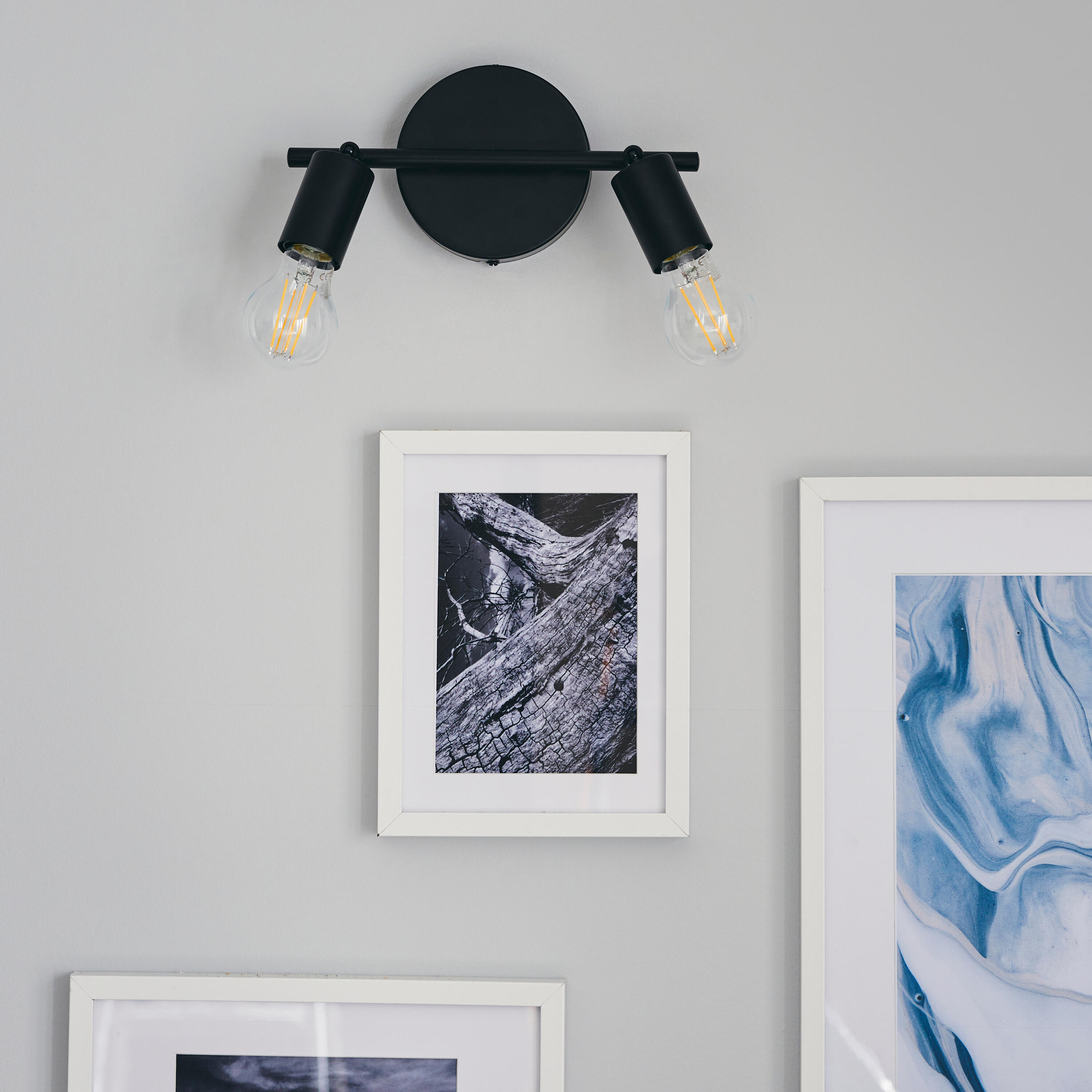 Faretto decorativo senza fonte luminosa LINA in acciaio nero E27 40W INSPIRE 2 luci - 7