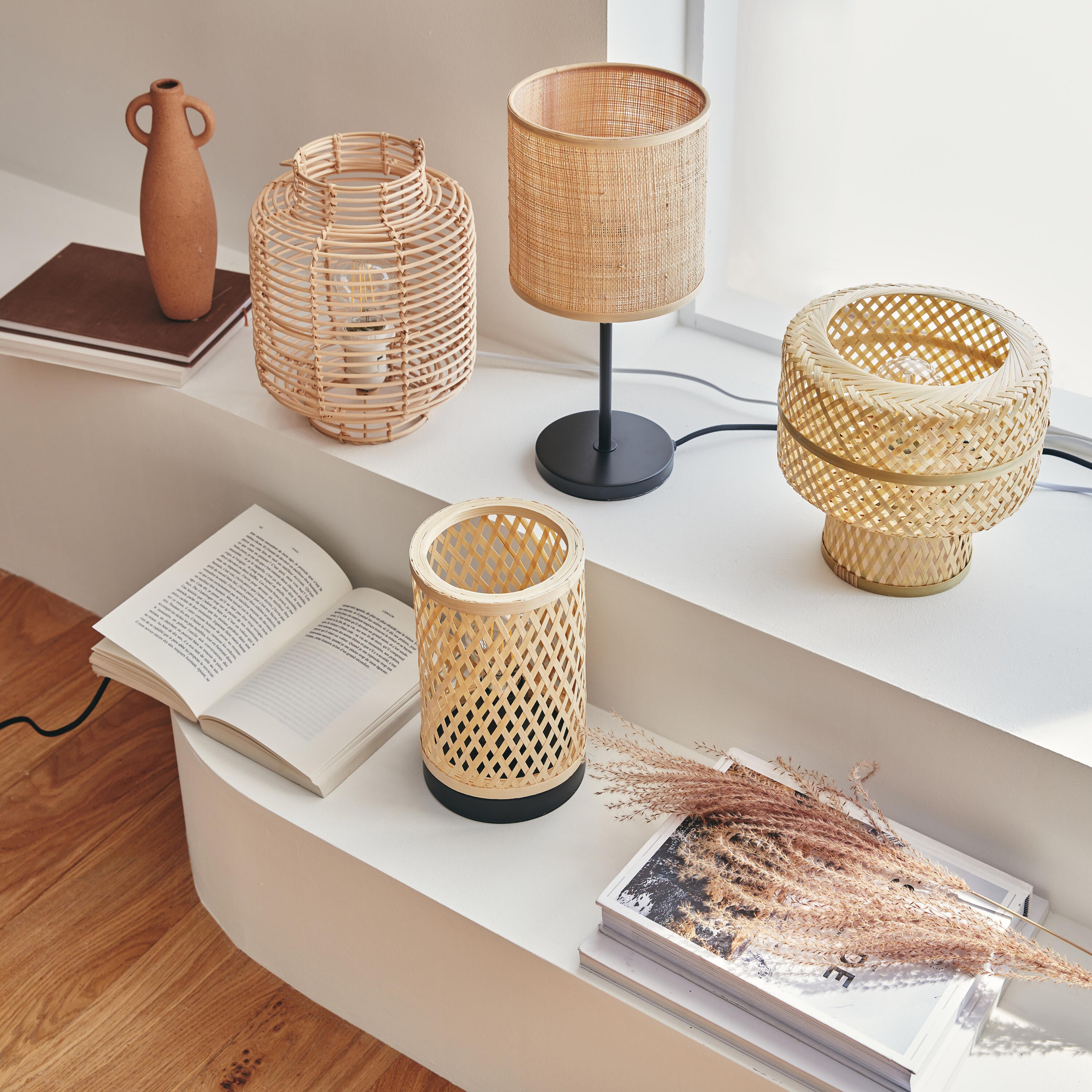 Lampka stołowa Carvi czarny raffia E27 Inspire - 9