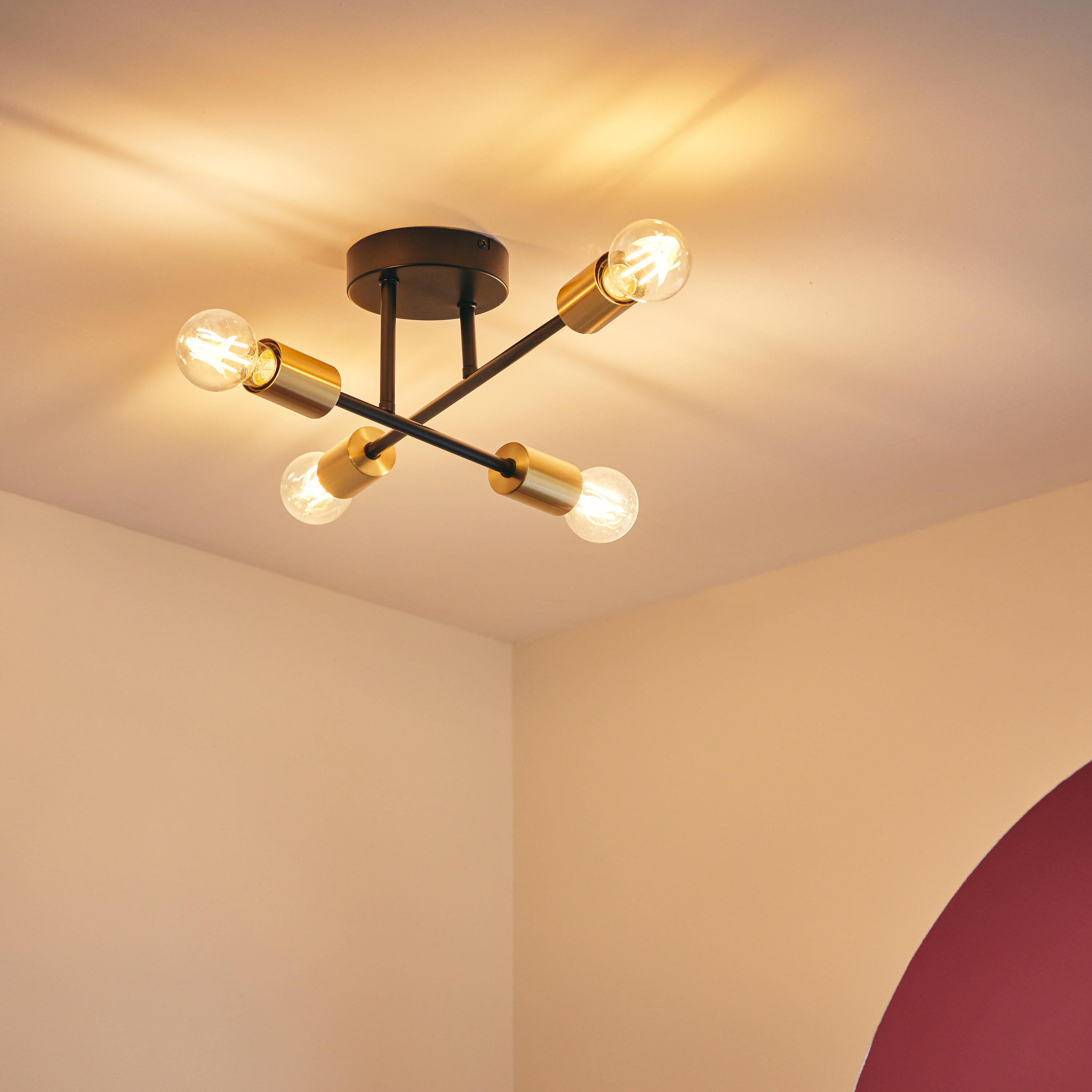 Lampa sufitowa Lina czarno-złota 4 x E27 Inspire - 5