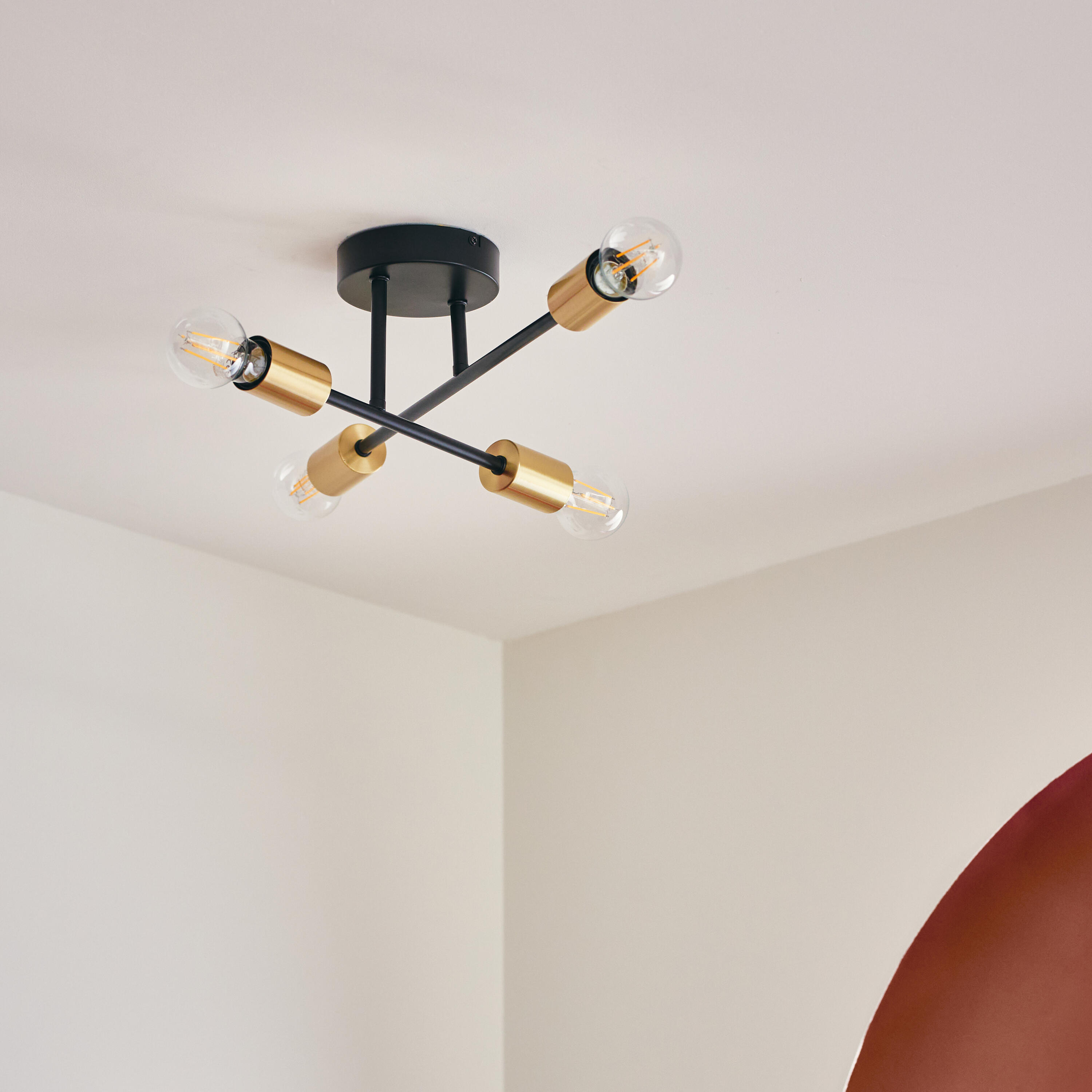 Lampa sufitowa Lina czarno-złota 4 x E27 Inspire - 4