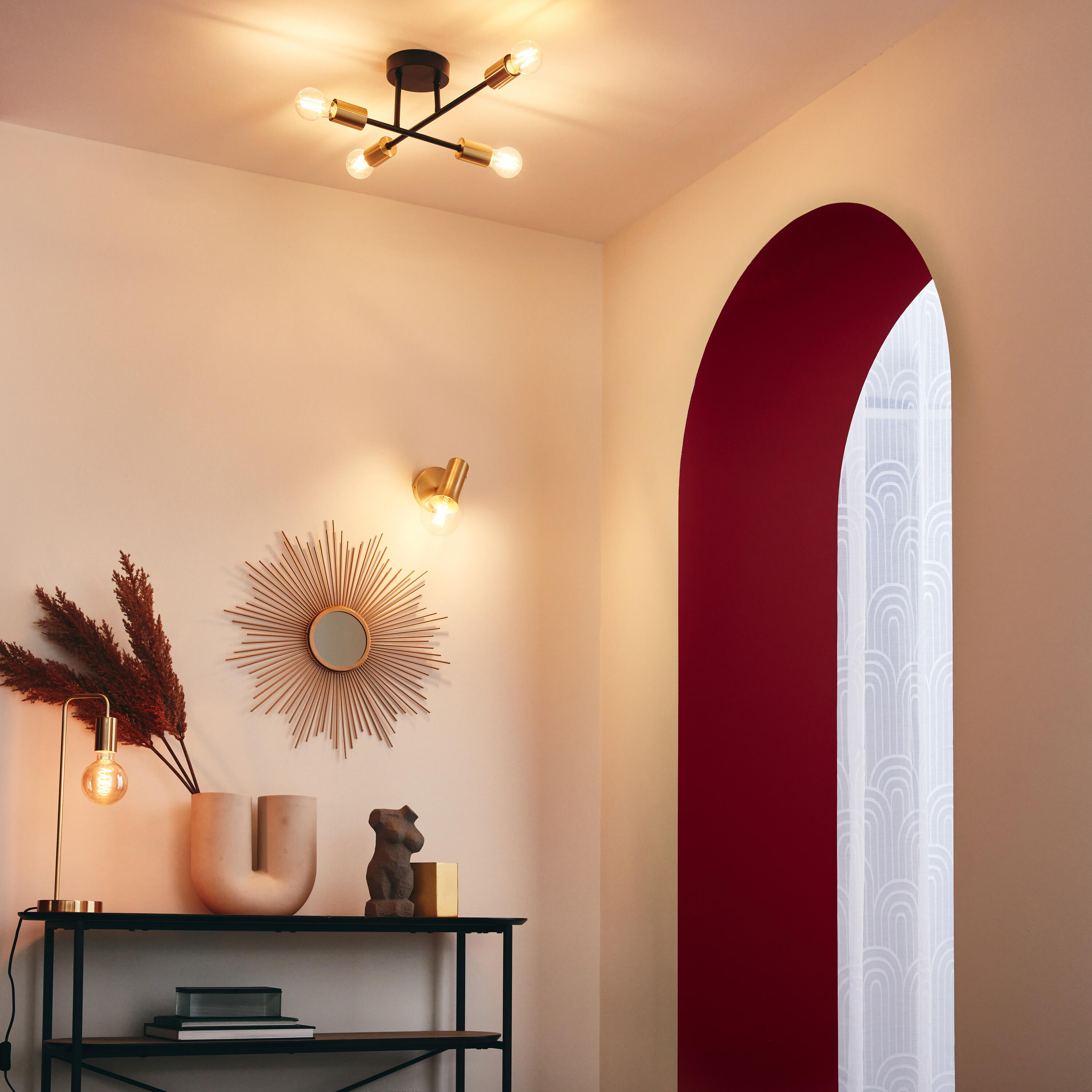 Lampa sufitowa Lina czarno-złota 4 x E27 Inspire - 3