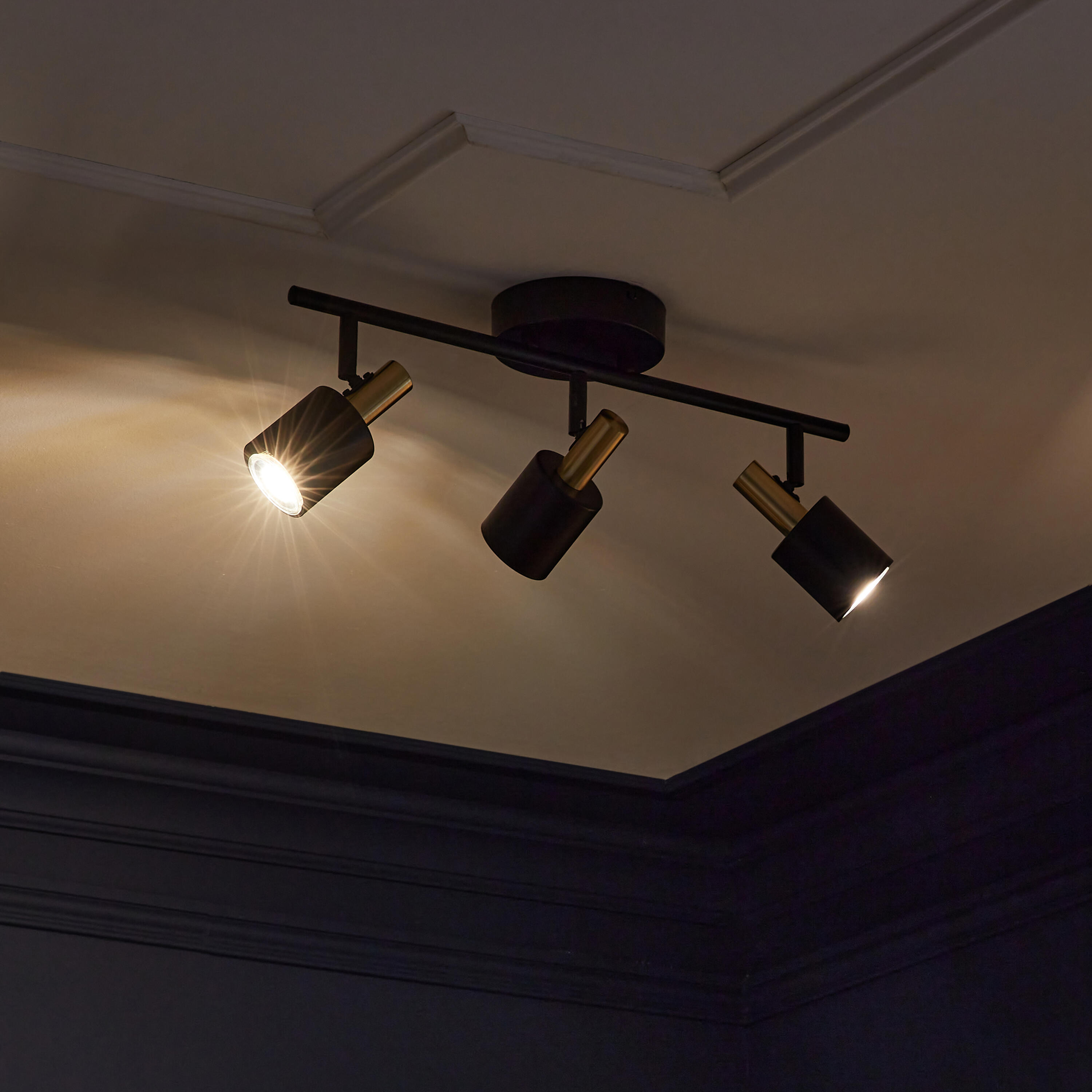 Faretto decorativo senza fonte luminosa VADOR in acciaio nero GU10 10W INSPIRE 3 luci - 4