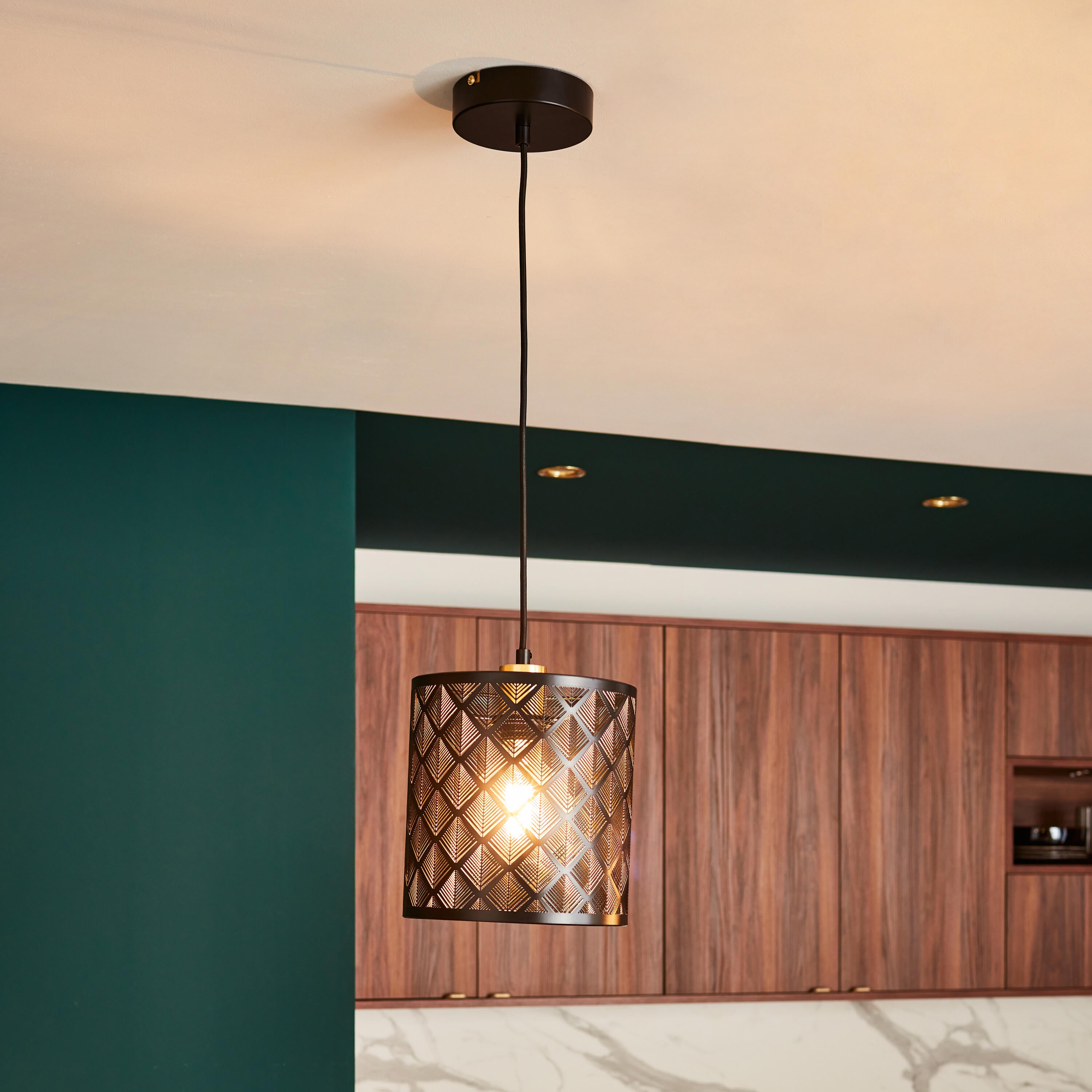 Lampa wisząca Galati czarna E27 szer. 20 cm Inspire - 5