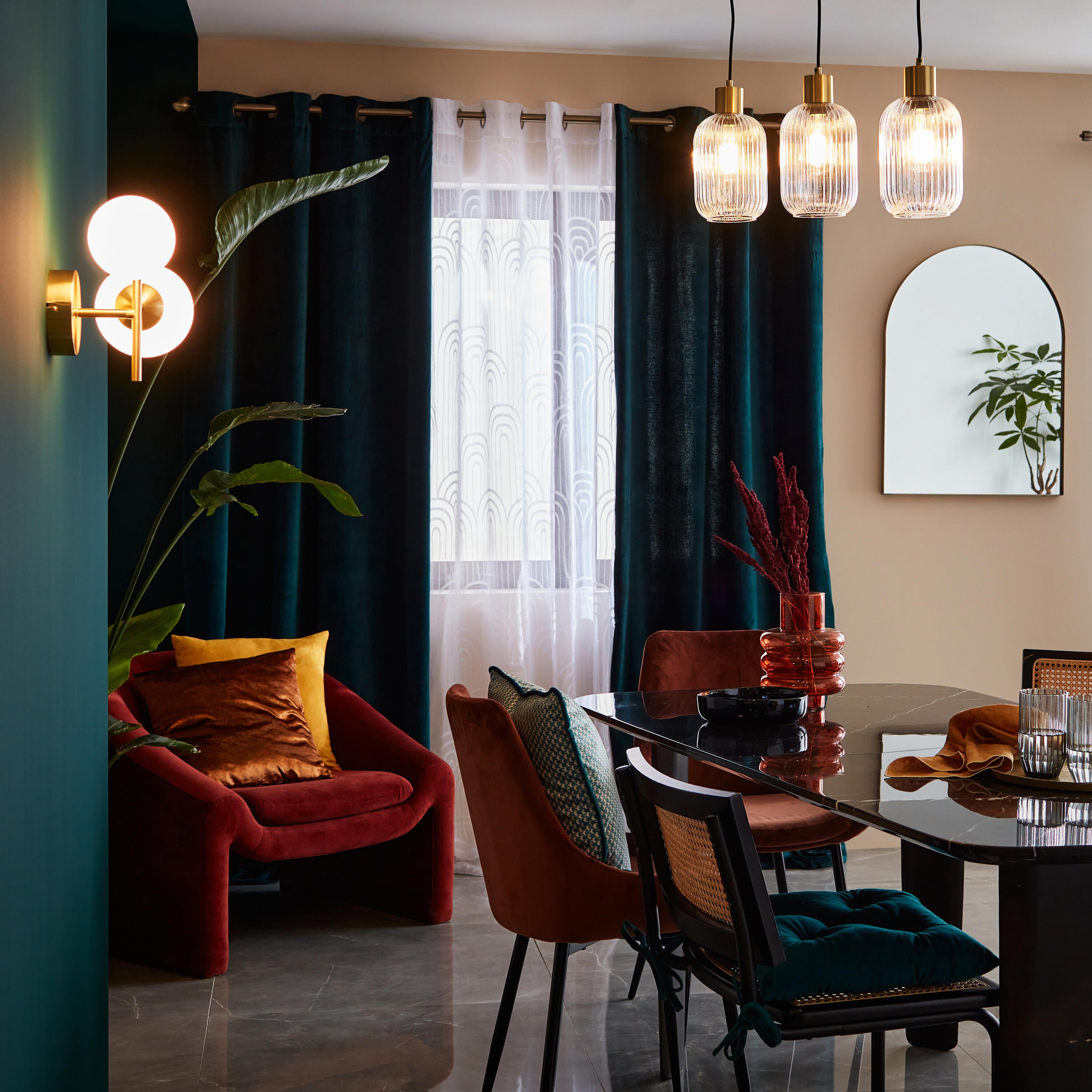 Lampa wisząca Dipsy szkło 3 x E27 Inspire - 9