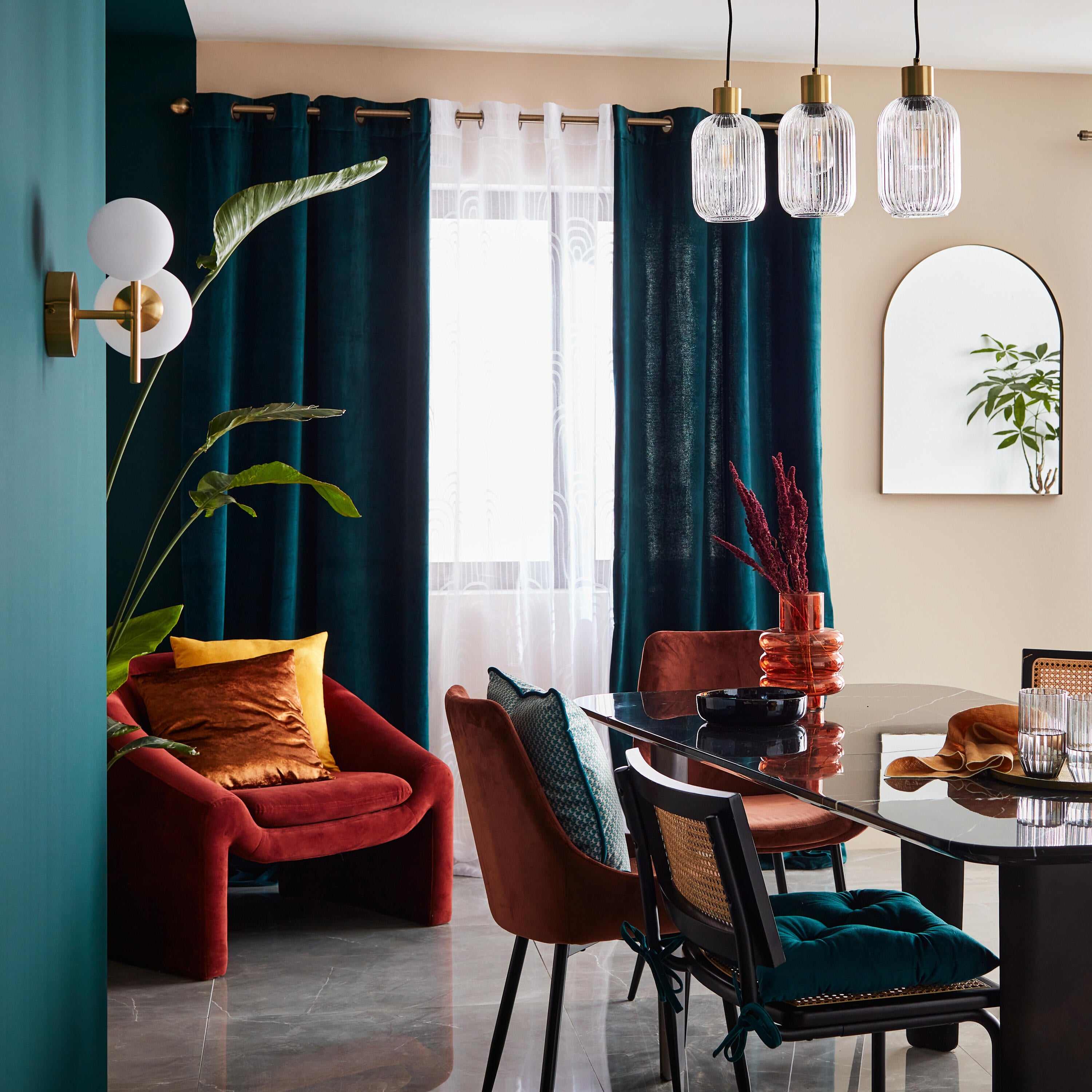 Lampa wisząca Dipsy szkło 3 x E27 Inspire - 8