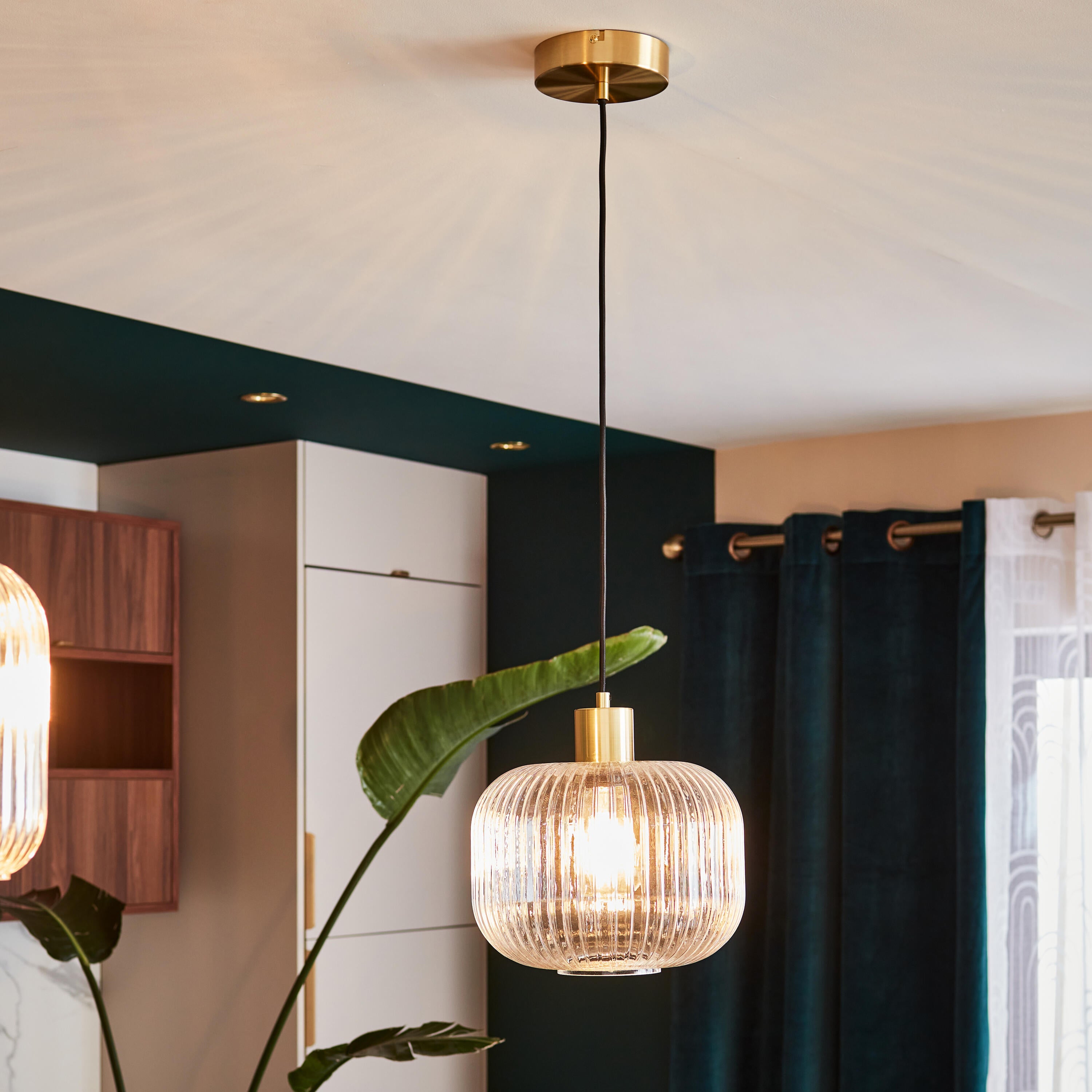 Lampa wisząca Dipsy szkło E27 szer. 25 cm Inspire - 5