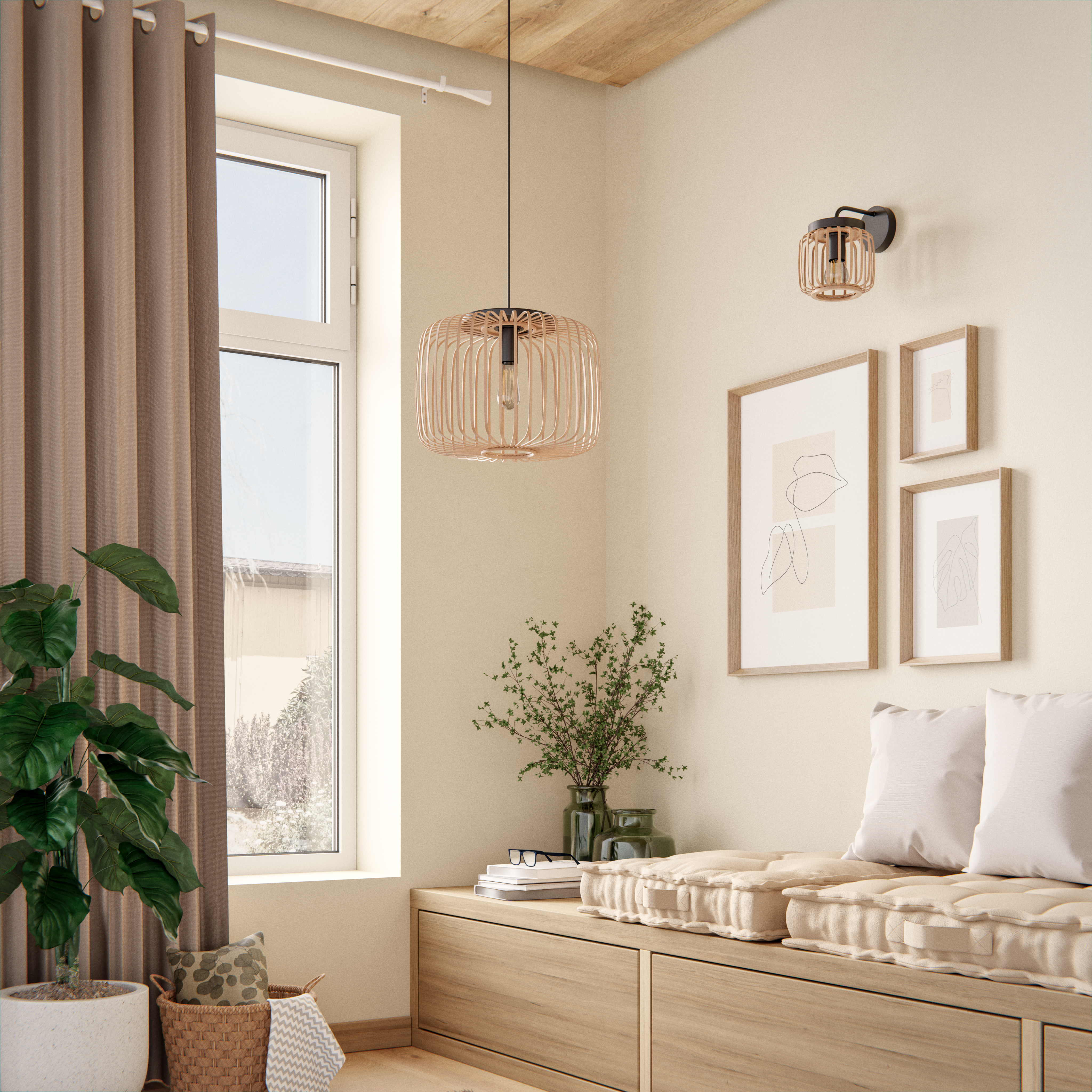 Cortinado ilhós blackout Miami 140x280cm bege Inspire - 3