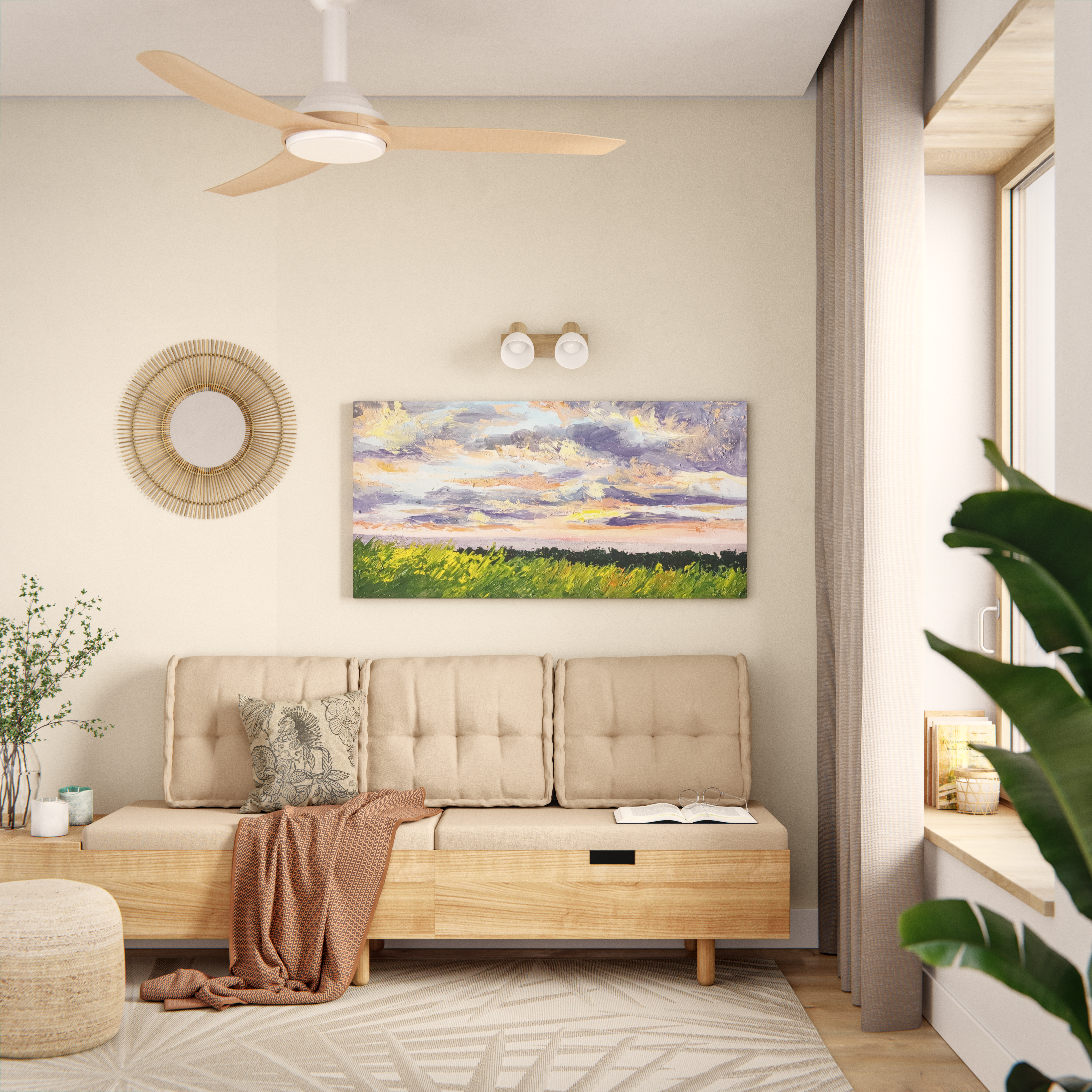 Almofada de encosto Luck 45x60x22cm Inspire bege - 10