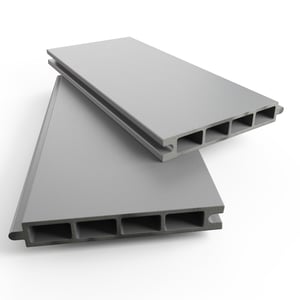 Lame composite à emboîter Kyoto gris clair, L.176 x H.14 cm x Ep.22 mm