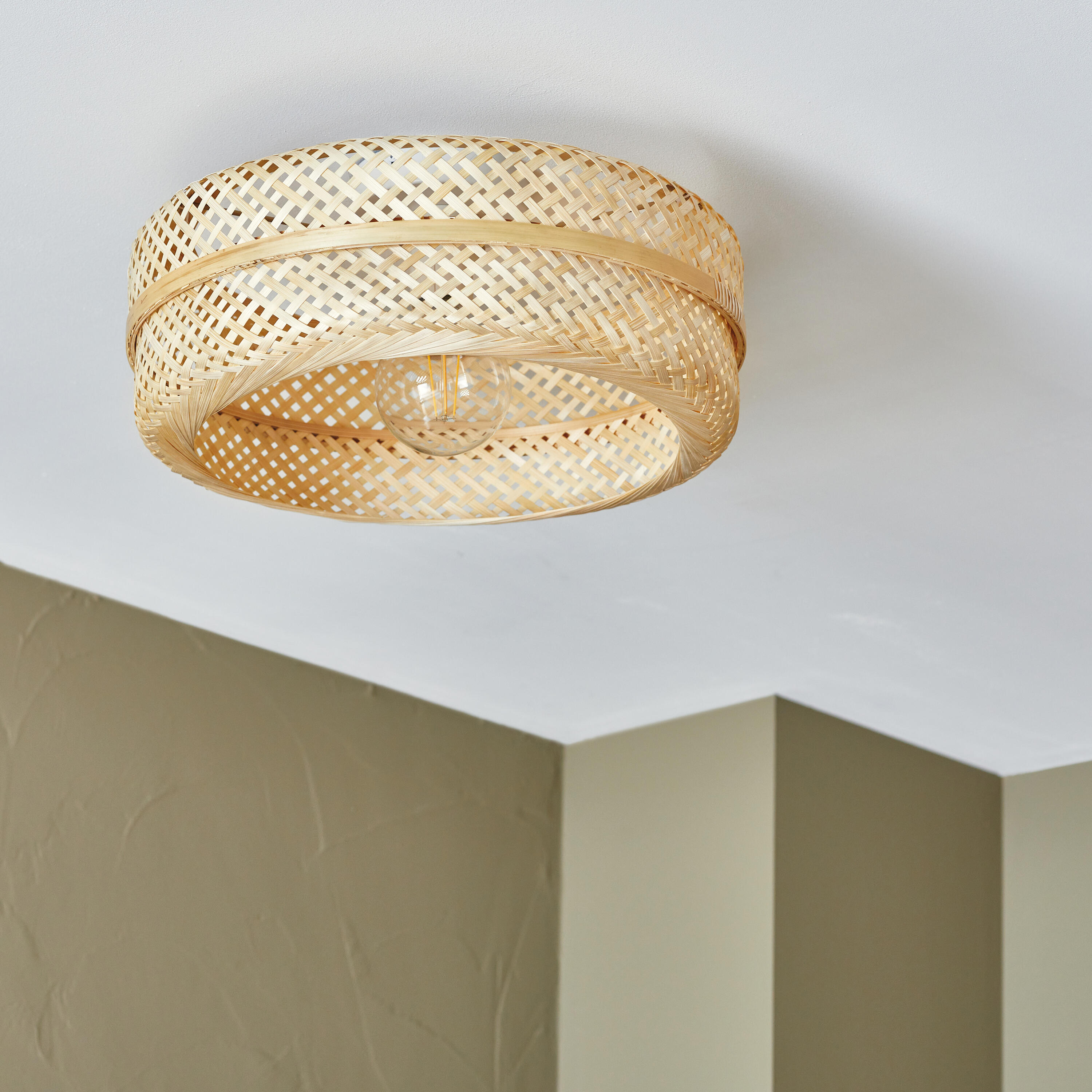 Plafonnier 1xE27, bambou, Palanga, INSPIRE D.45 cm - 7