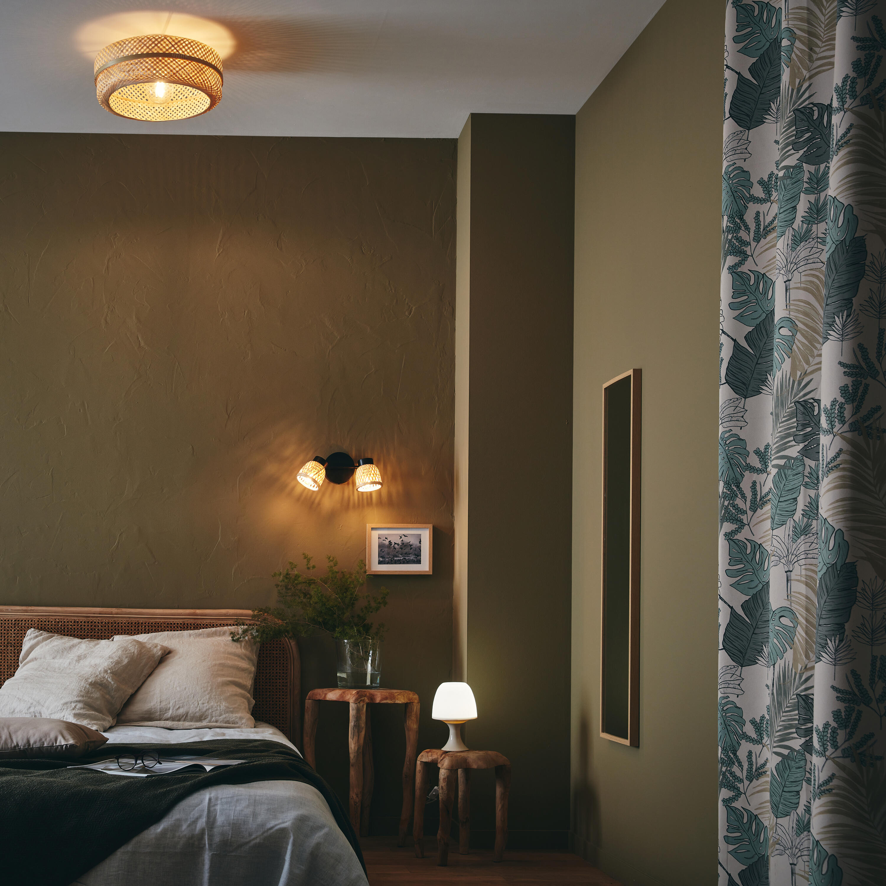 Plafonnier 1xE27, bambou, Palanga, INSPIRE D.45 cm - 8