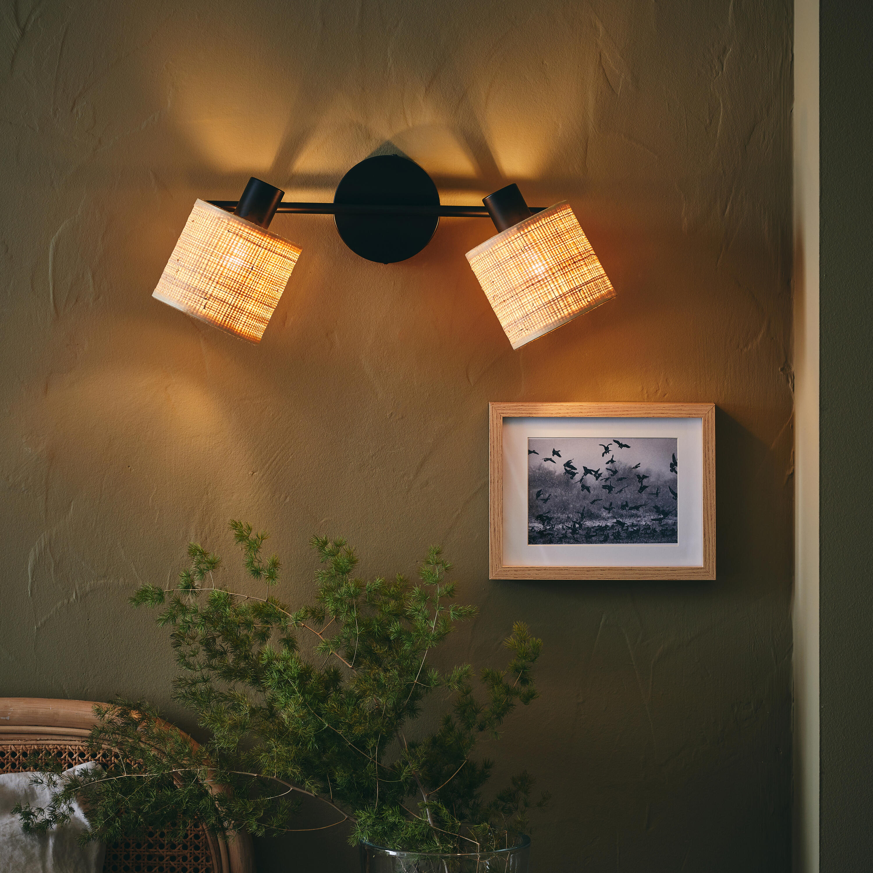 Barra de focos Carvi INSPIRE 2 luces E14 rafia - 6