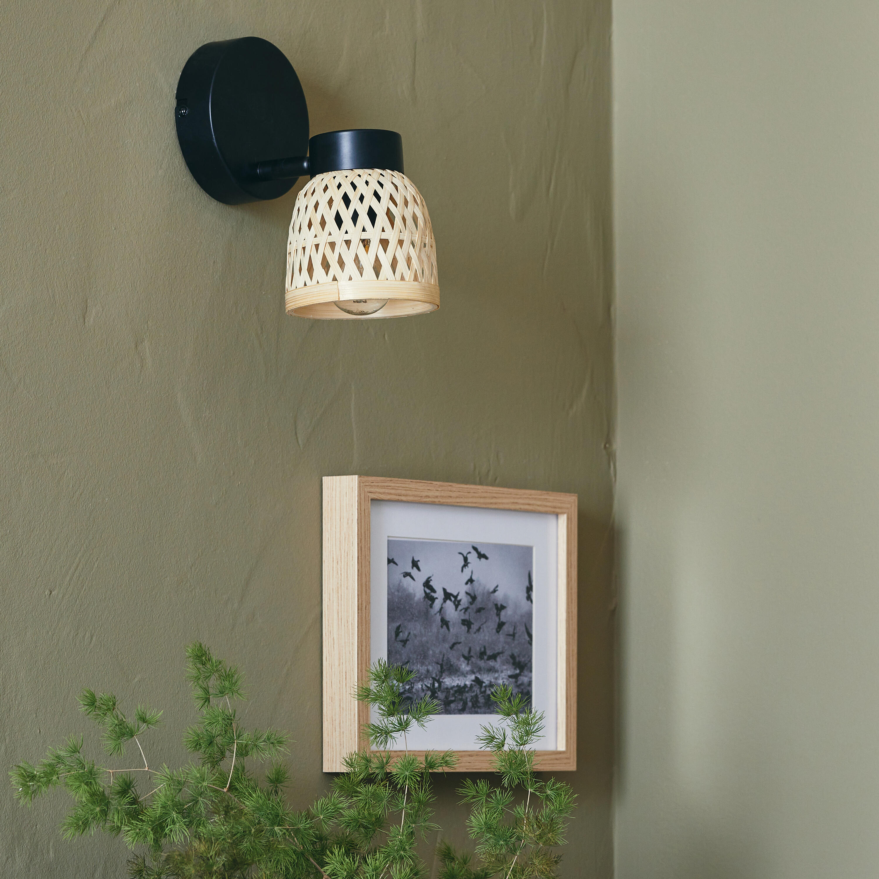 Foco decorativo NINON 1 luz E14 bamboo preto inspire - 7