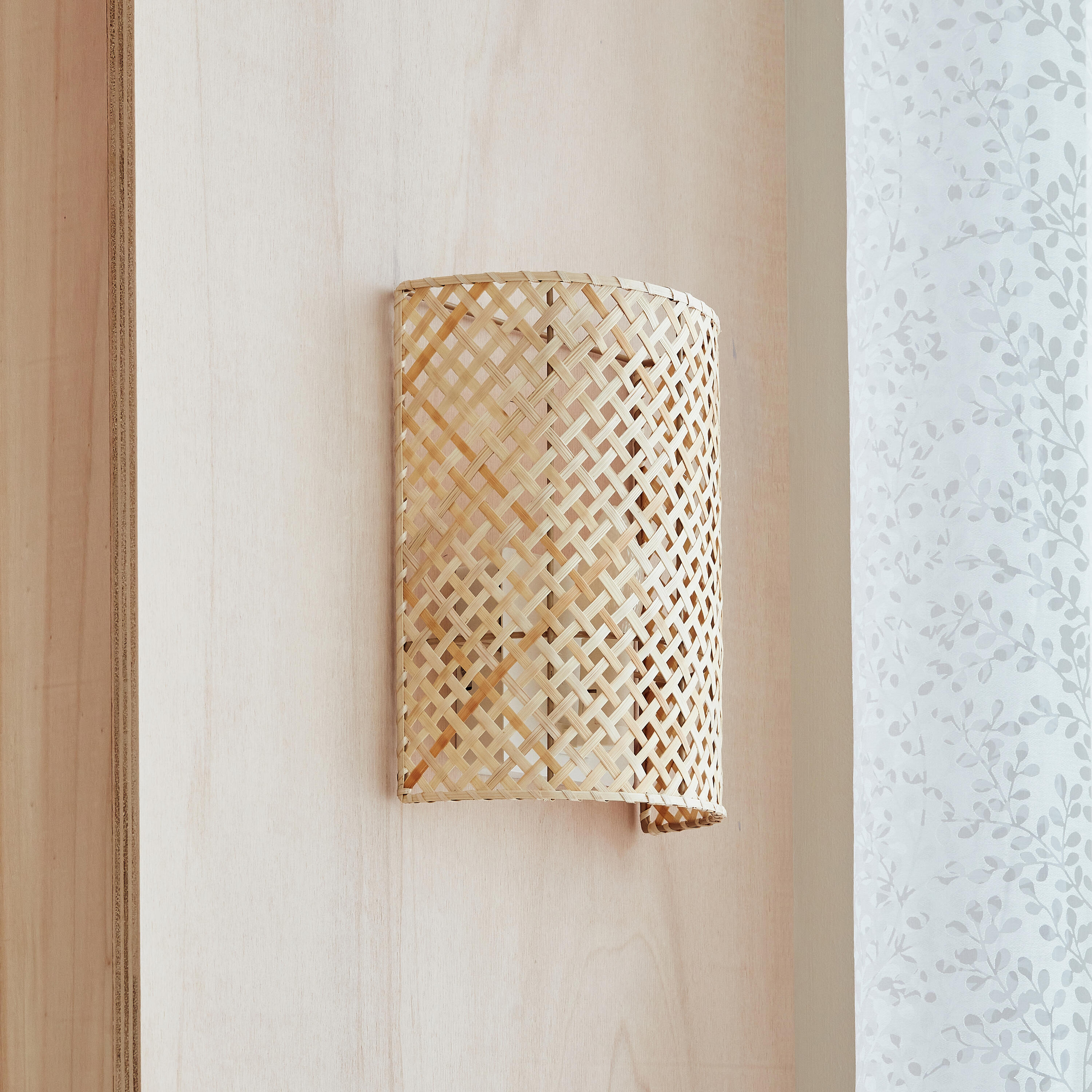 Applique murale E14, fer / bambou, beige, Palanga, INSPIRE - 3