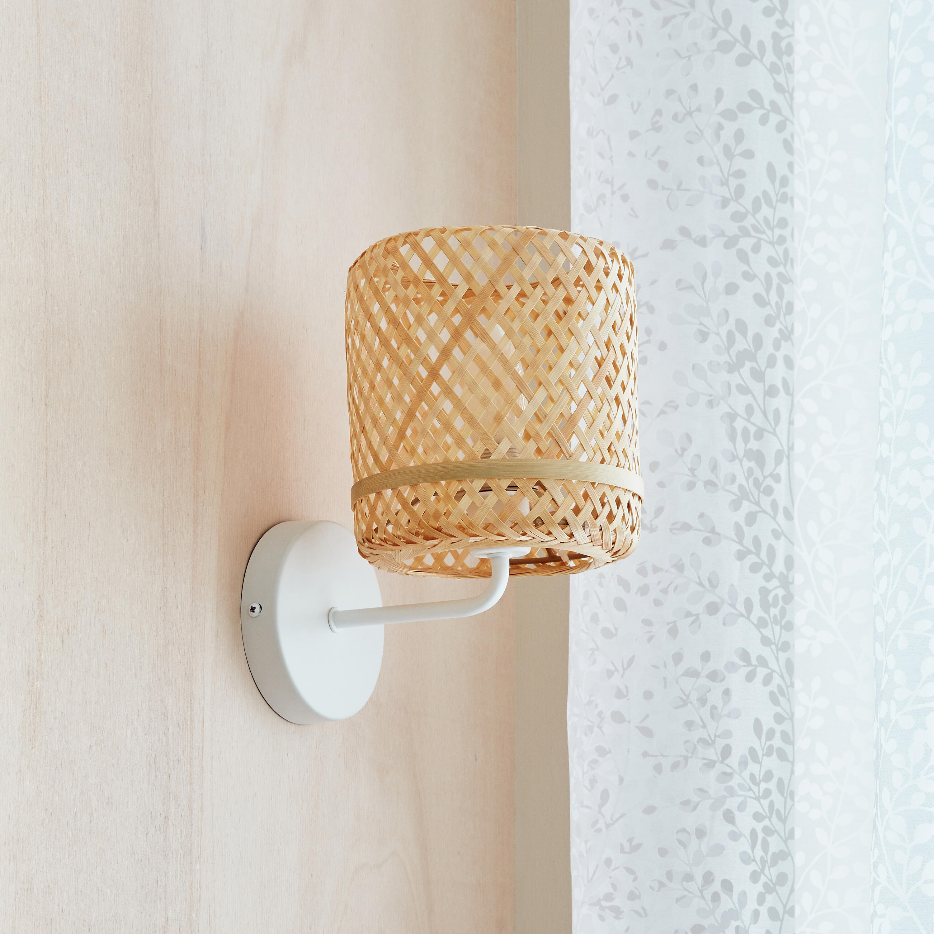 Applique murale E14, fer / bambou, beige, Palanga, INSPIRE - 2