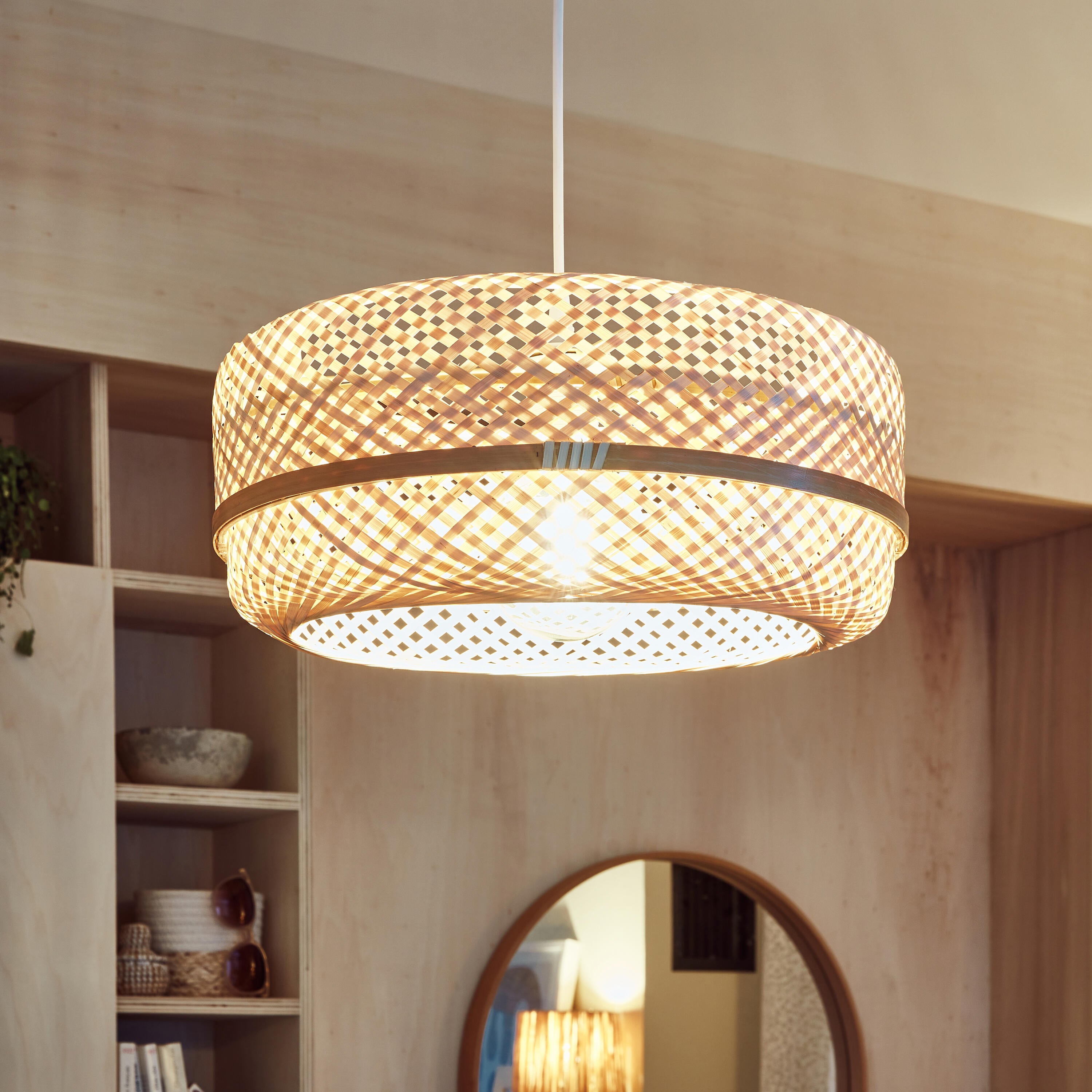 Lámpara de techo colgante de hierro beige 1 luz E27 Palanga INSPIRE 38 cm y 120 metros de alto - 8