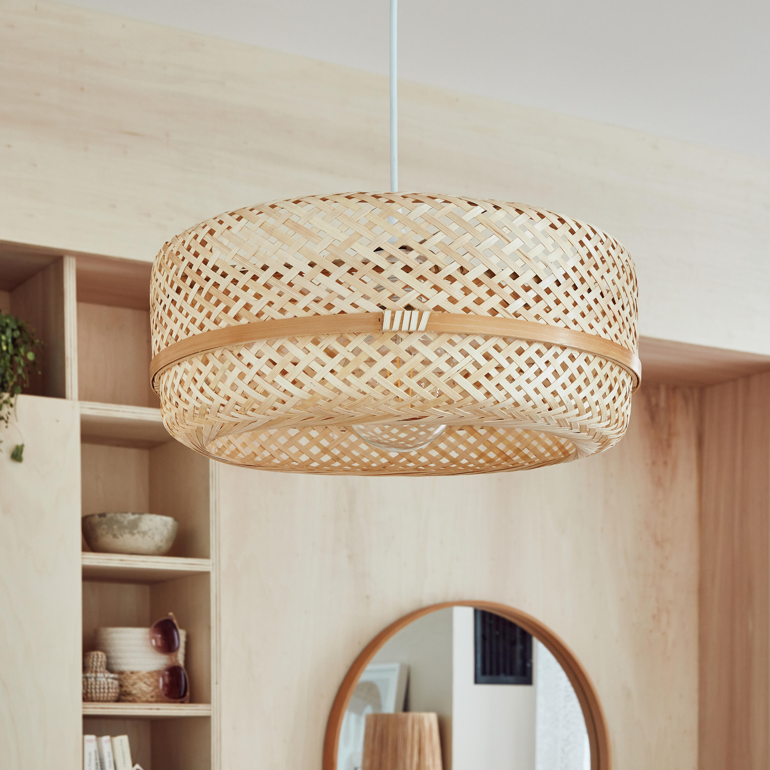 Lámpara de techo colgante de hierro beige 1 luz E27 Palanga INSPIRE 38 cm y 120 metros de alto - 7