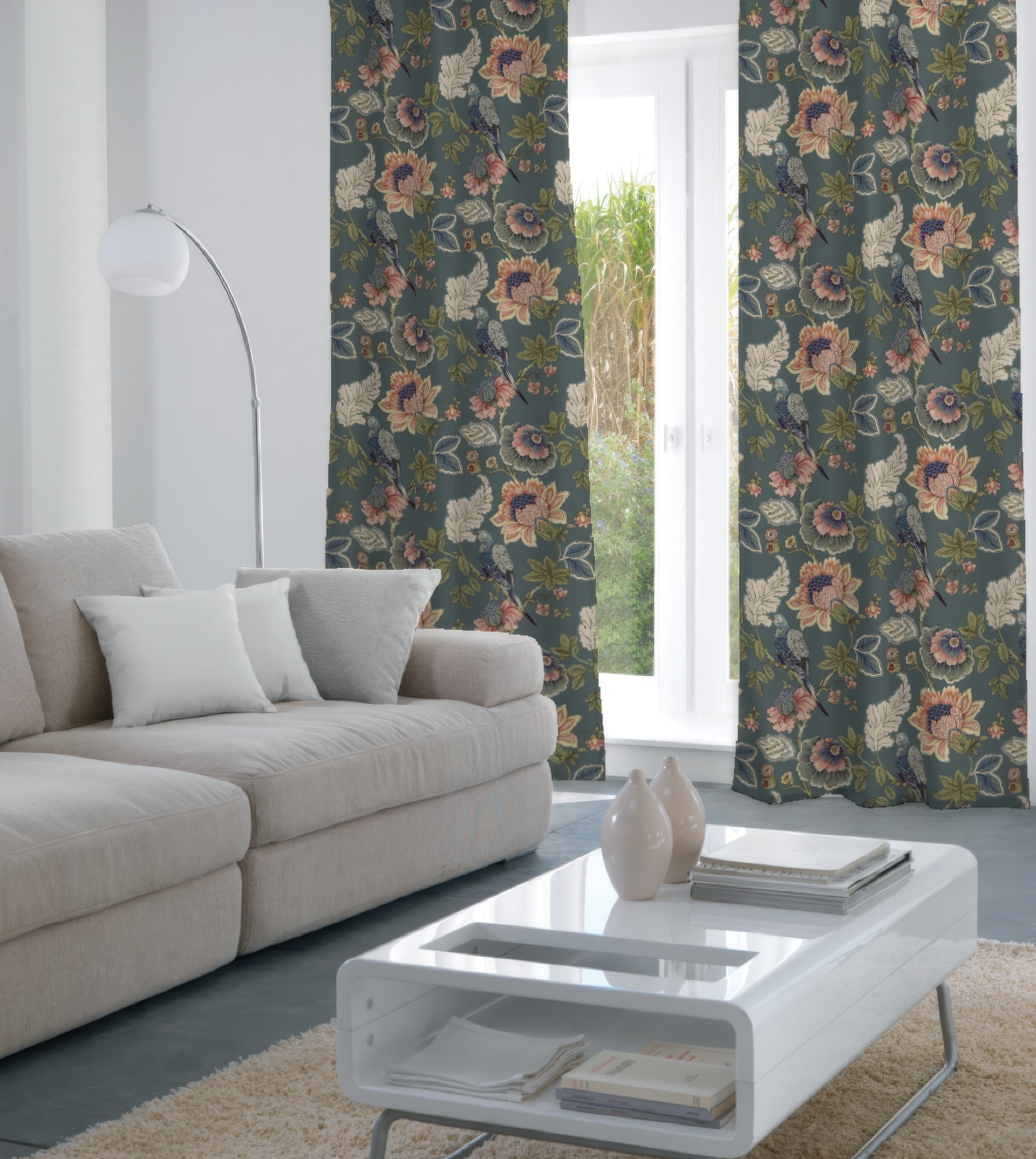 Tela al corte tapicería lino Mayfair  azul ancho 280 cm - 4