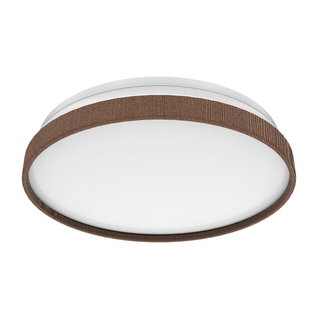 Plafon Pulox biały z drewnem śr. 38 cm LED Inspire