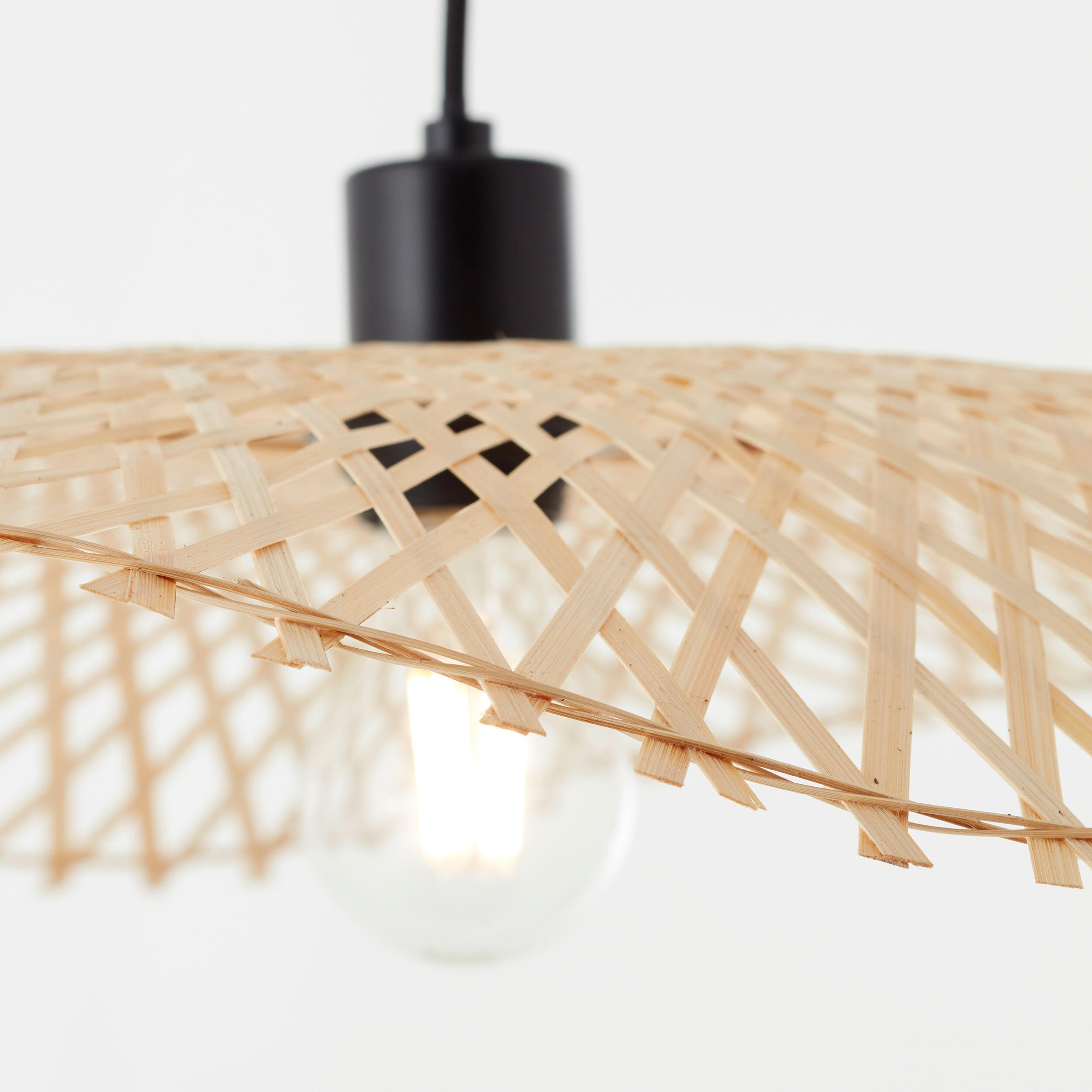 Candeeiro de teto suspenso E27 d 70 cm 1 luz bambo natural Inspire Pizzi - 6