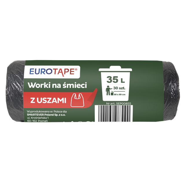 Worki na śmieci 35 l 30 szt. czarne Eurotape