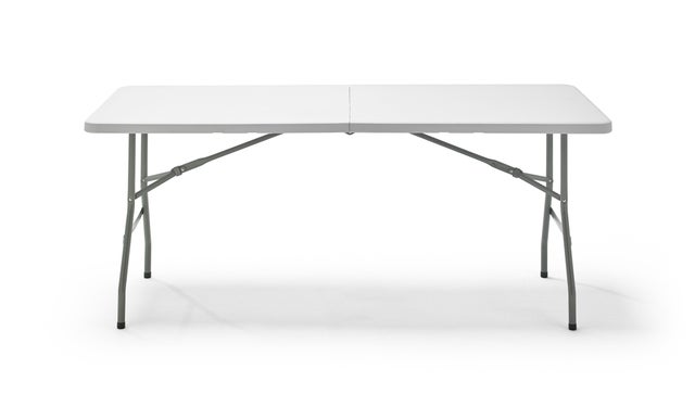Mesa de picnic plegable de acero Every blanco de 180x74x70 cm