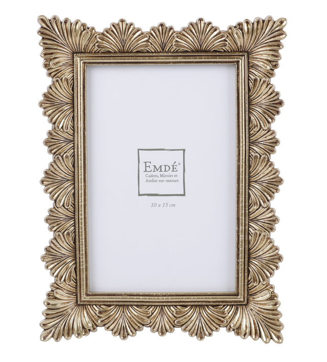 Cadre Feuilles, H.15 x l.10 cm doré, EMDE DUMONT