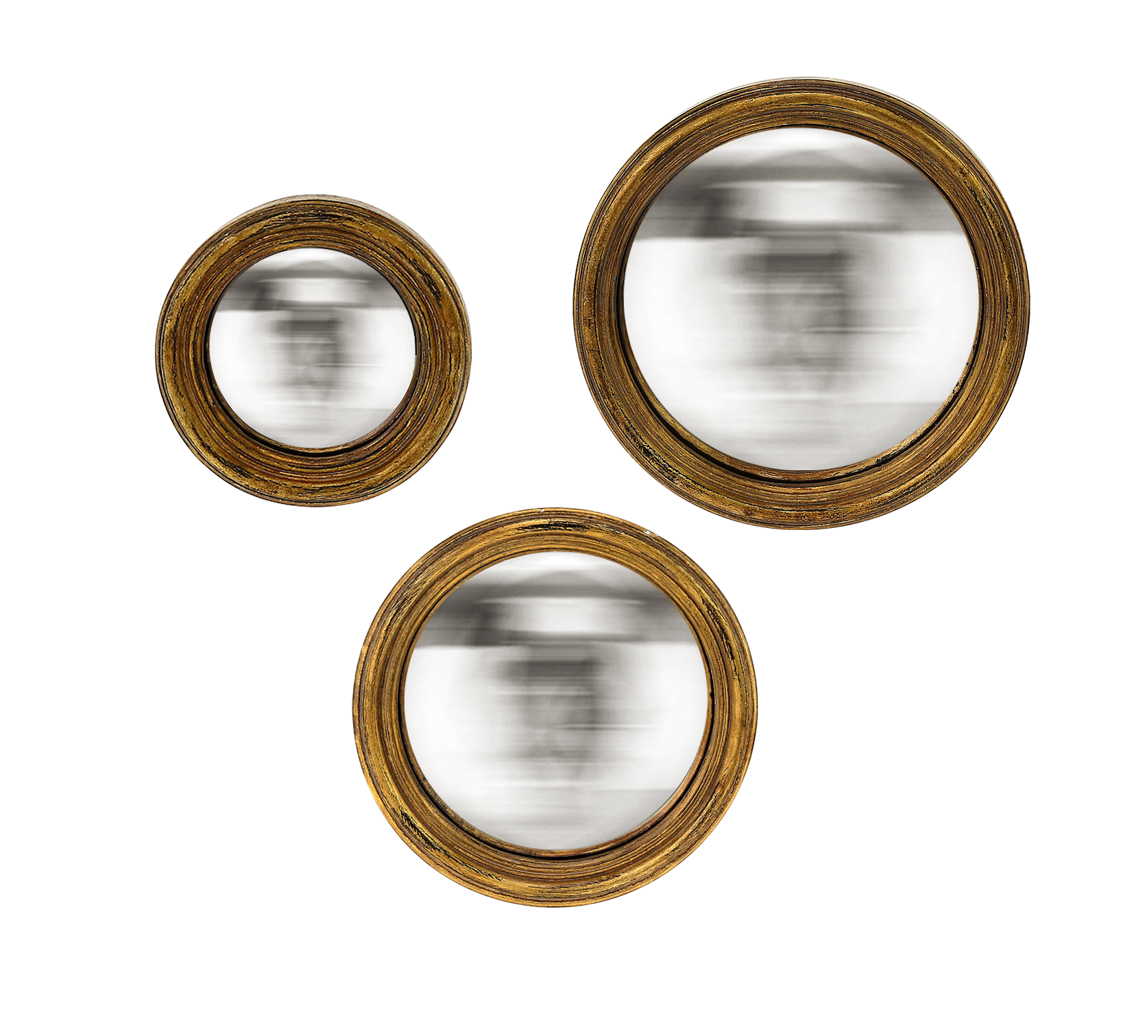 Assortiment de 3 miroirs rond Convexe doré diam.9/11/13cm | Leroy Merlin