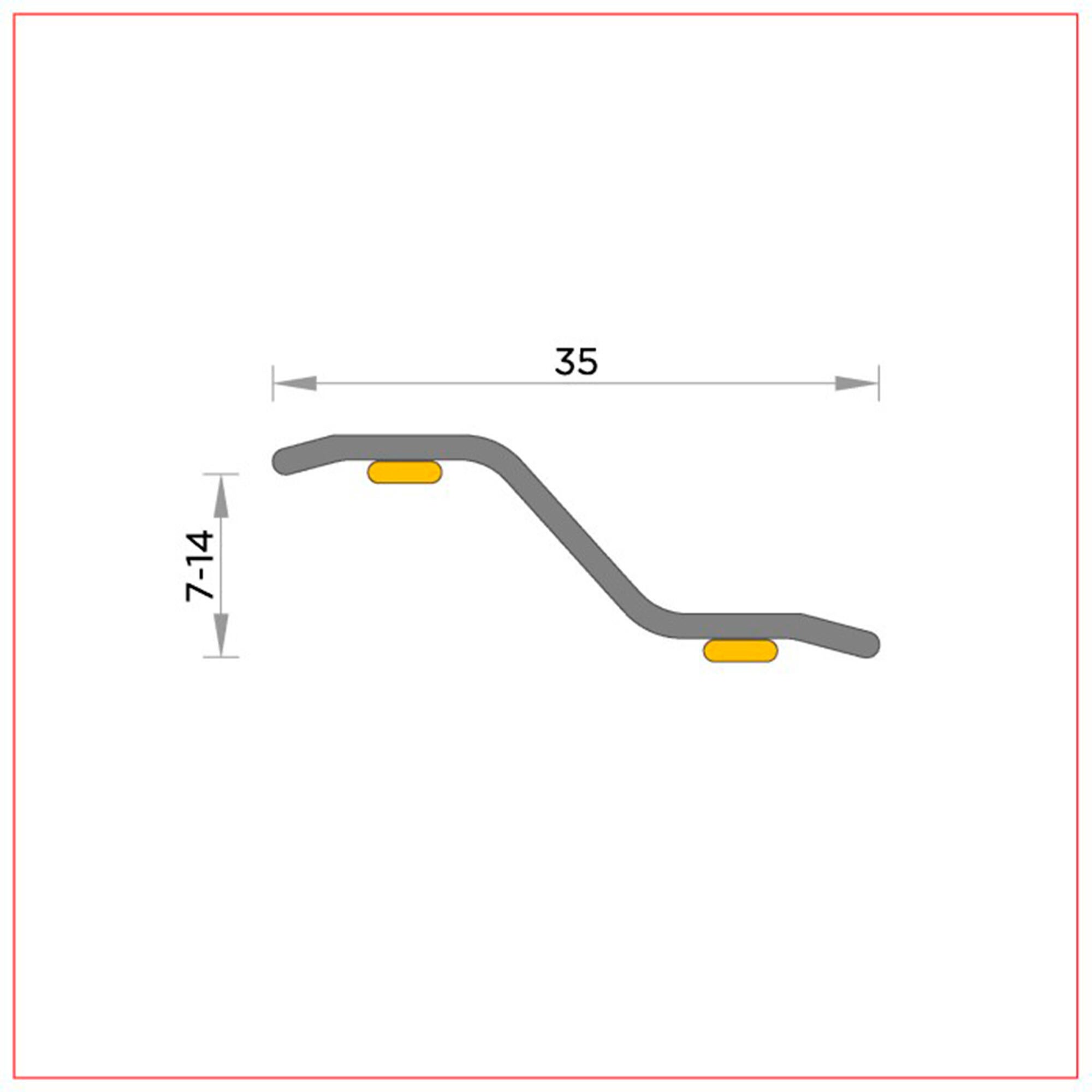 Perfil de desnível BAGLINOX  ADESIVO 90CM MOD 037 - 2