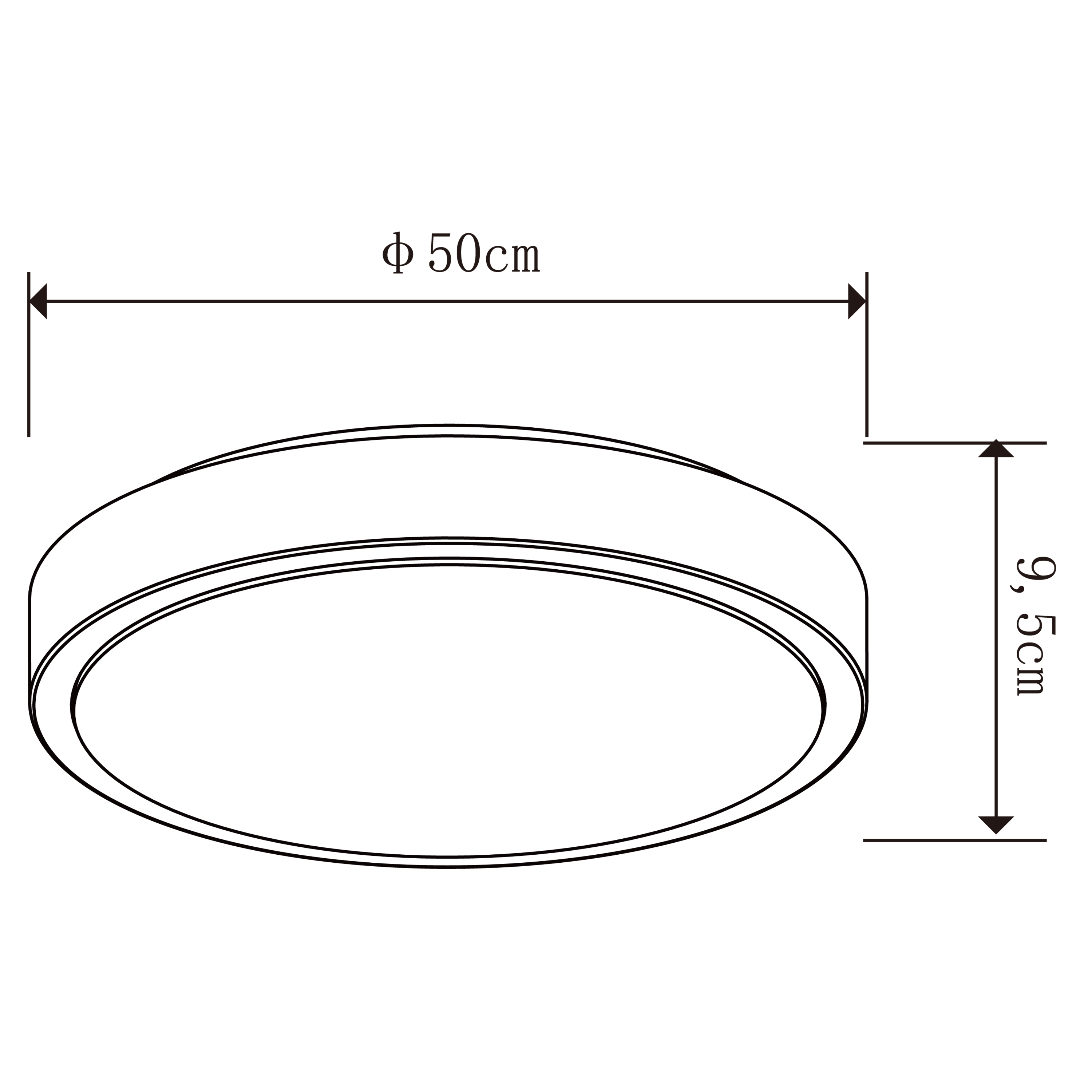 Plafonnier LED intégrée Diamond, 4400lm, variation de blancs, INSPIRE D.50 cm - 4