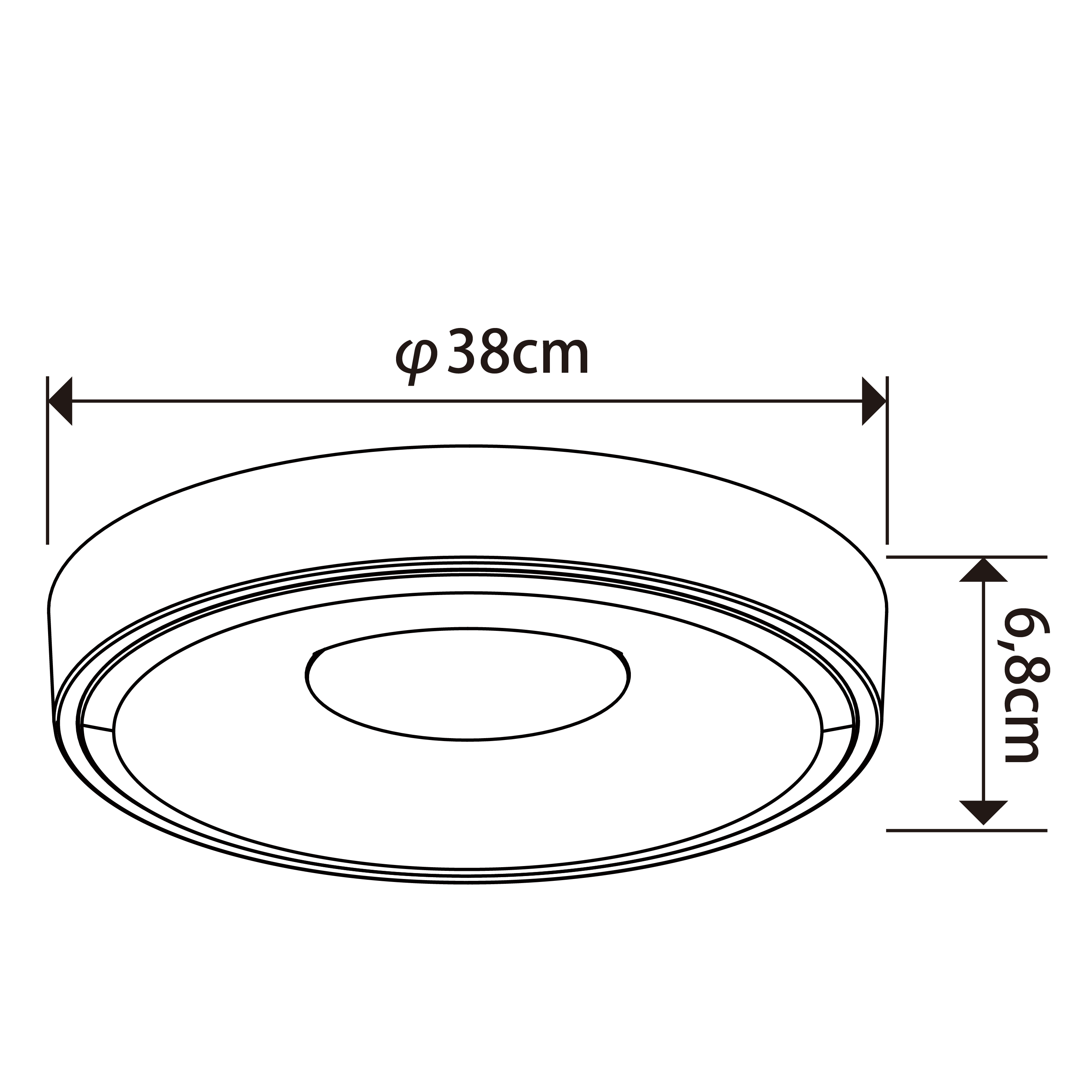 Plafon Piazo czarny śr. 38 cm LED Inspire - 4