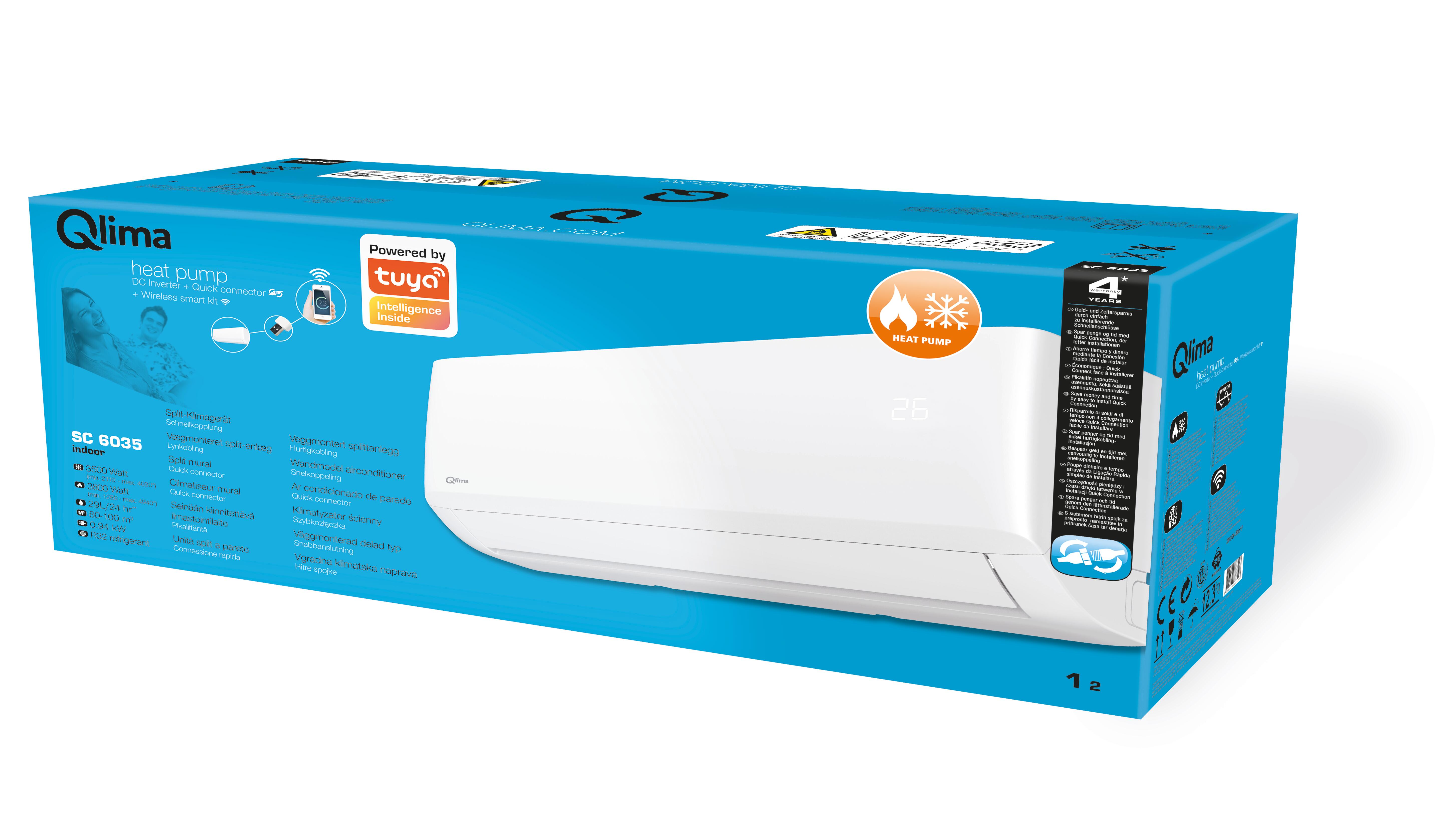 Unité intérieure de climatiseur prête à poser Qlima SC 60, 3.52 kW - 4