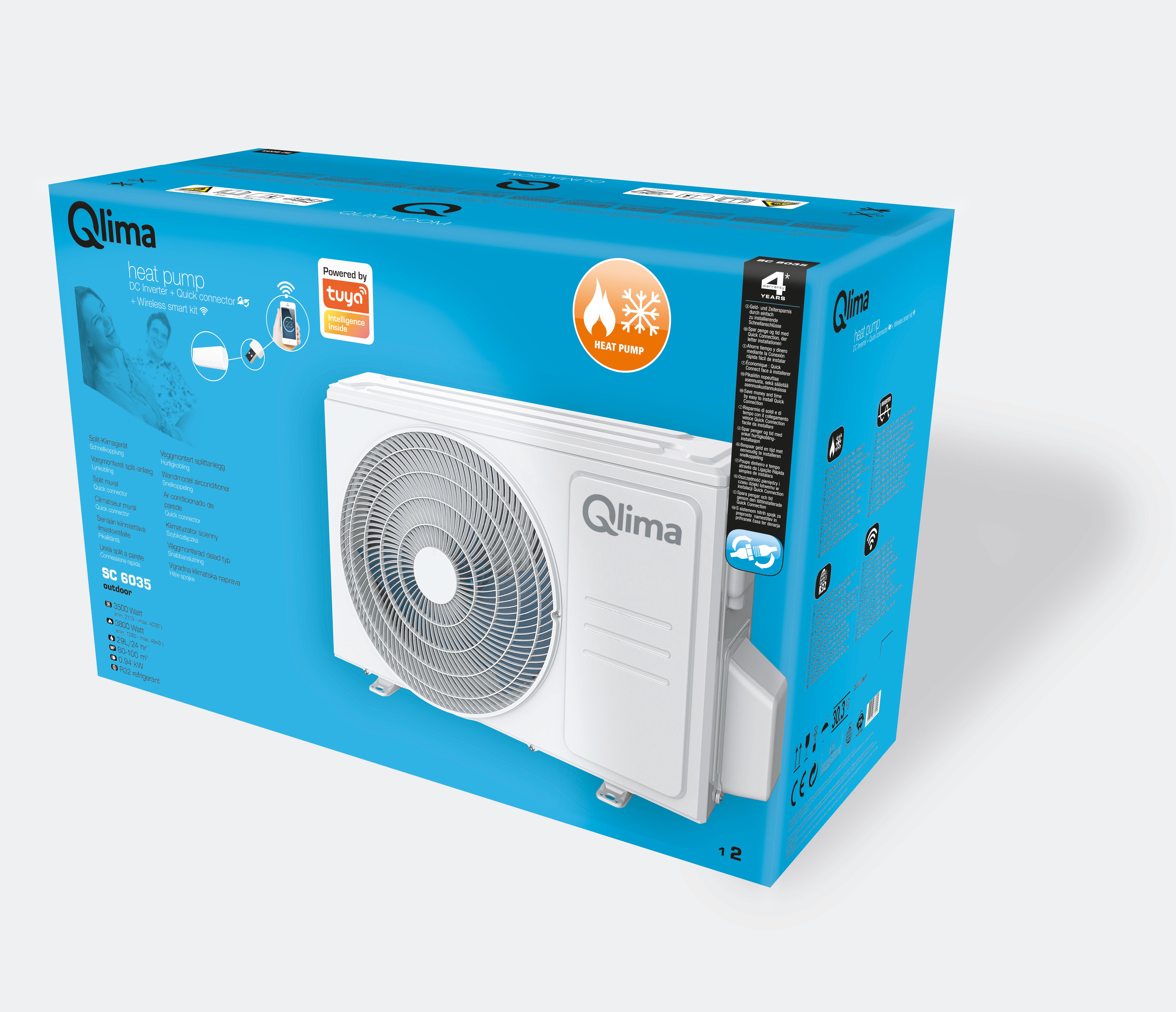 Unité extérieure de climatiseur prête à poser Qlima SC60, 3.52 kW - 2