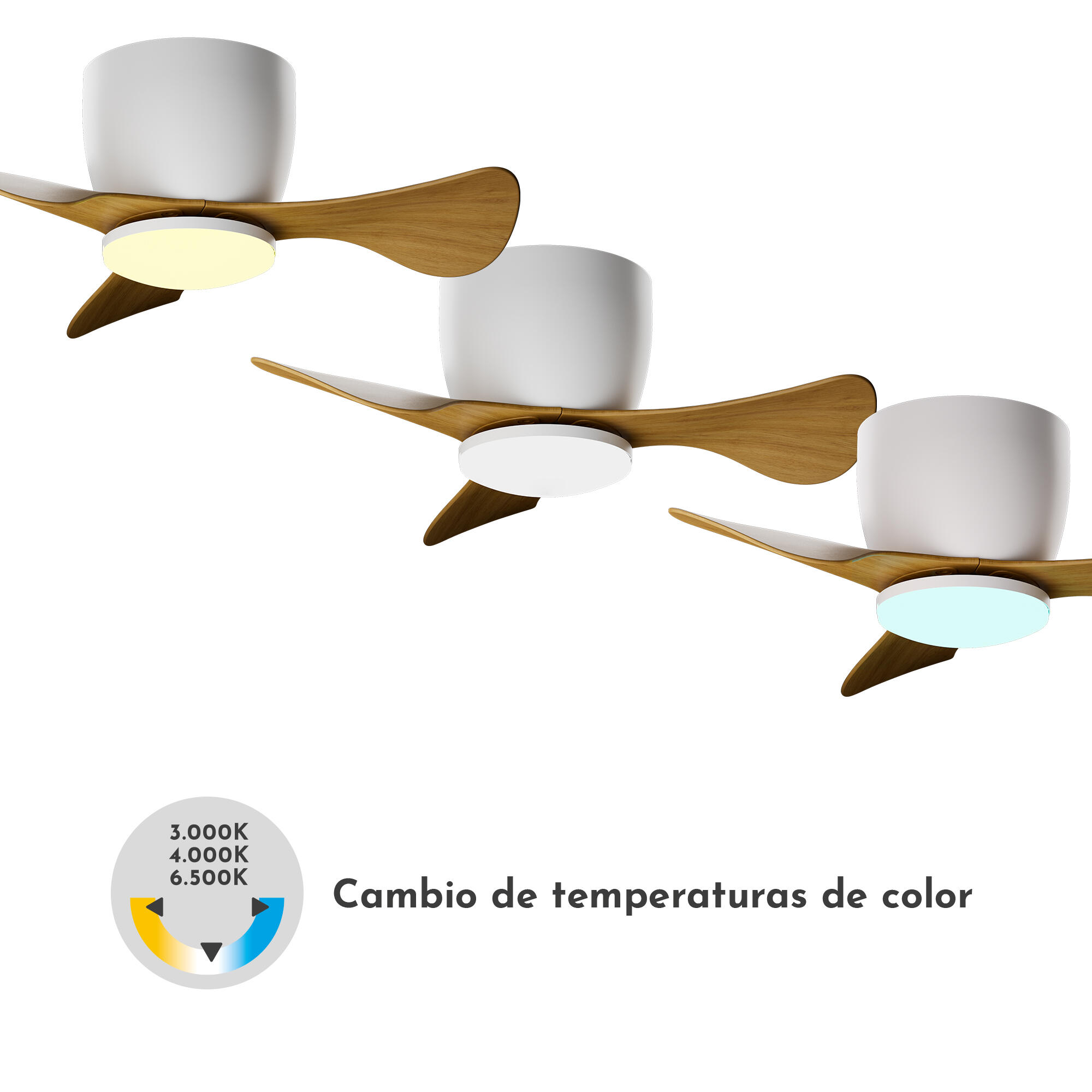 Ventilador de techo con luz silencioso DC Arte Confort Eli blanco 55.9 cm - 7