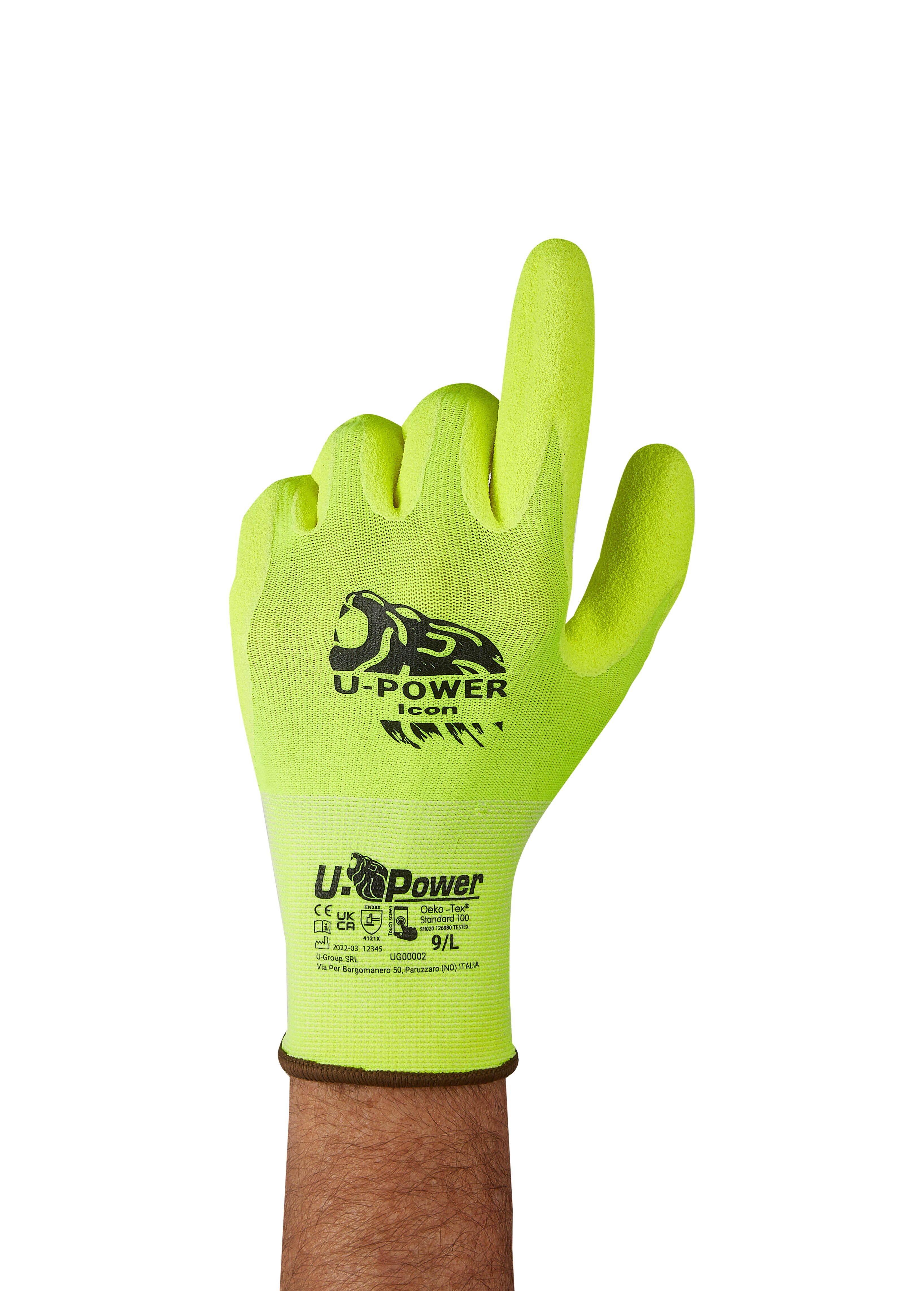 Guantes U POWER ICON T9 amarillo fluorescente - 3