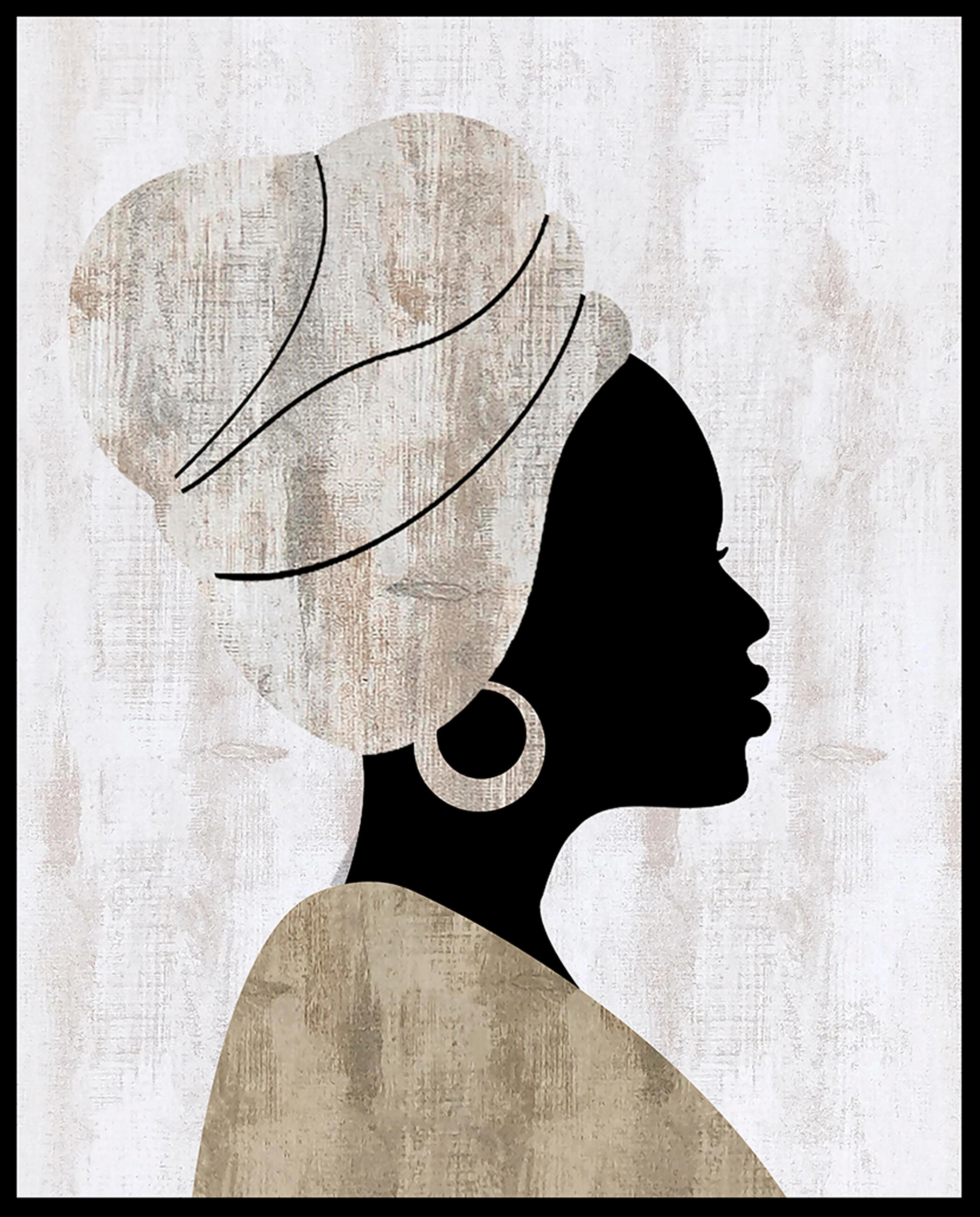 Cuadro Deco line Africana derecha  40 cm x 50 cm - 2