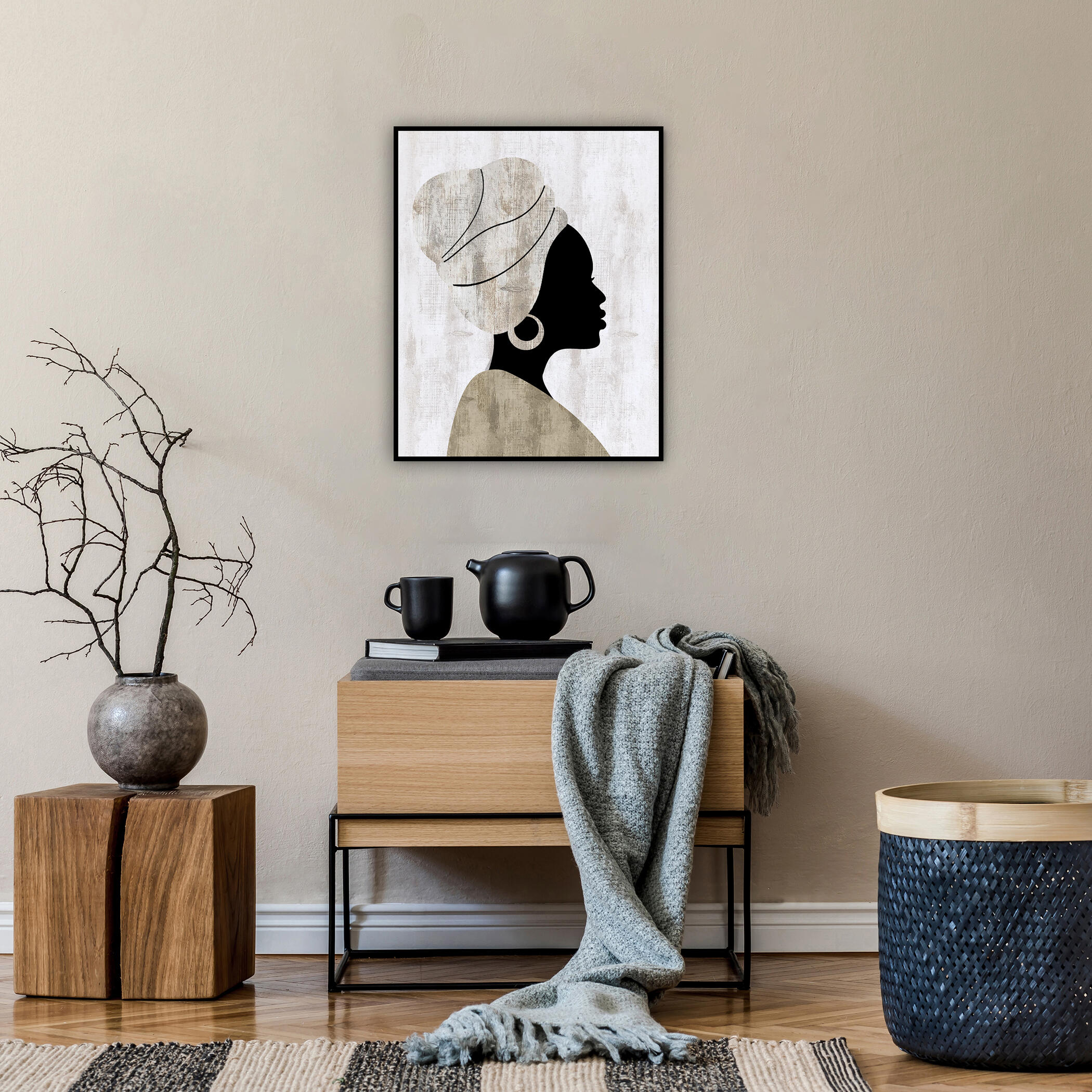 Cuadro deco line africana derecha 40 cm x 50 cm