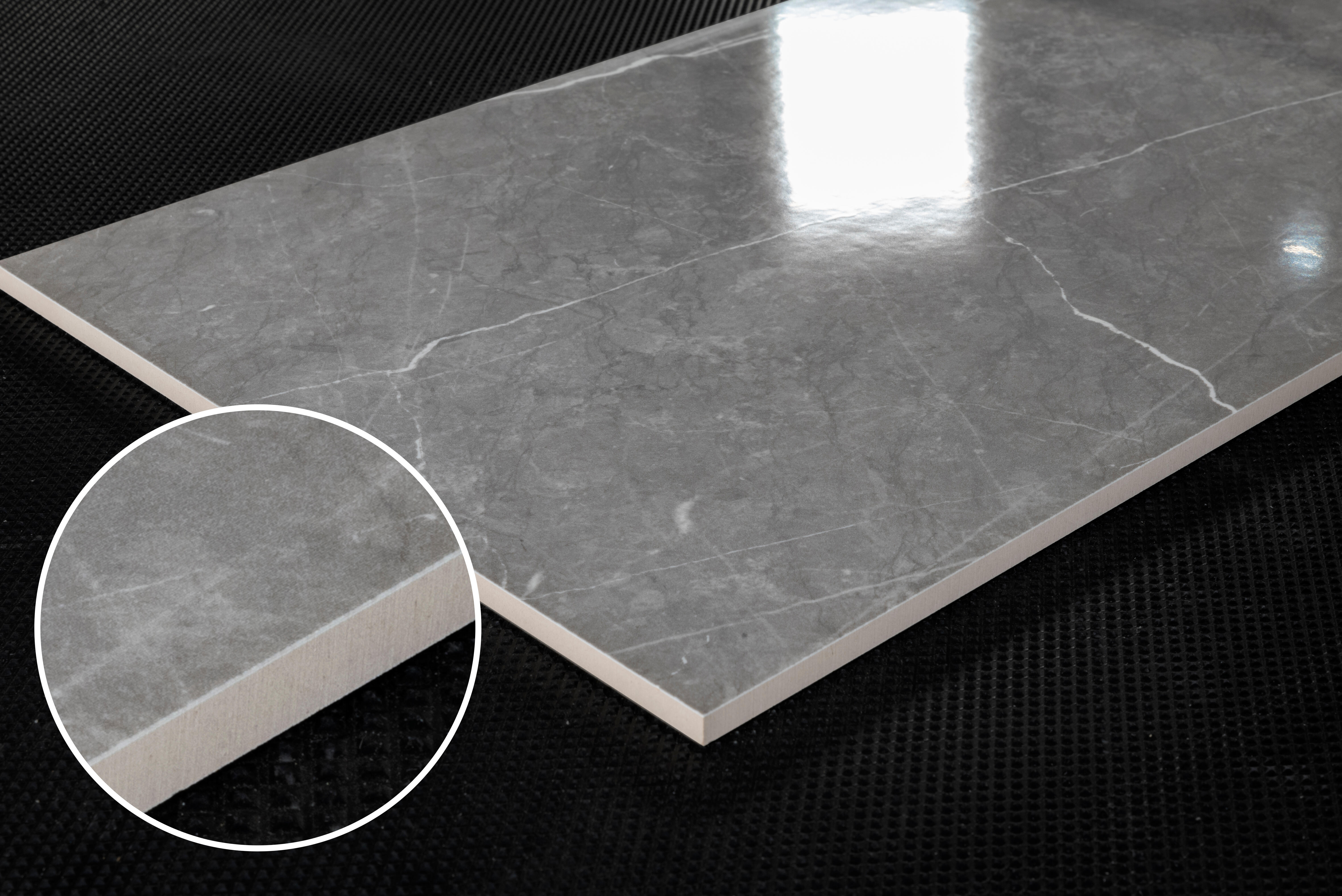 Azulejo cerámico Oniric efecto mármol gris brillo 30x60 cm SALONI - 2