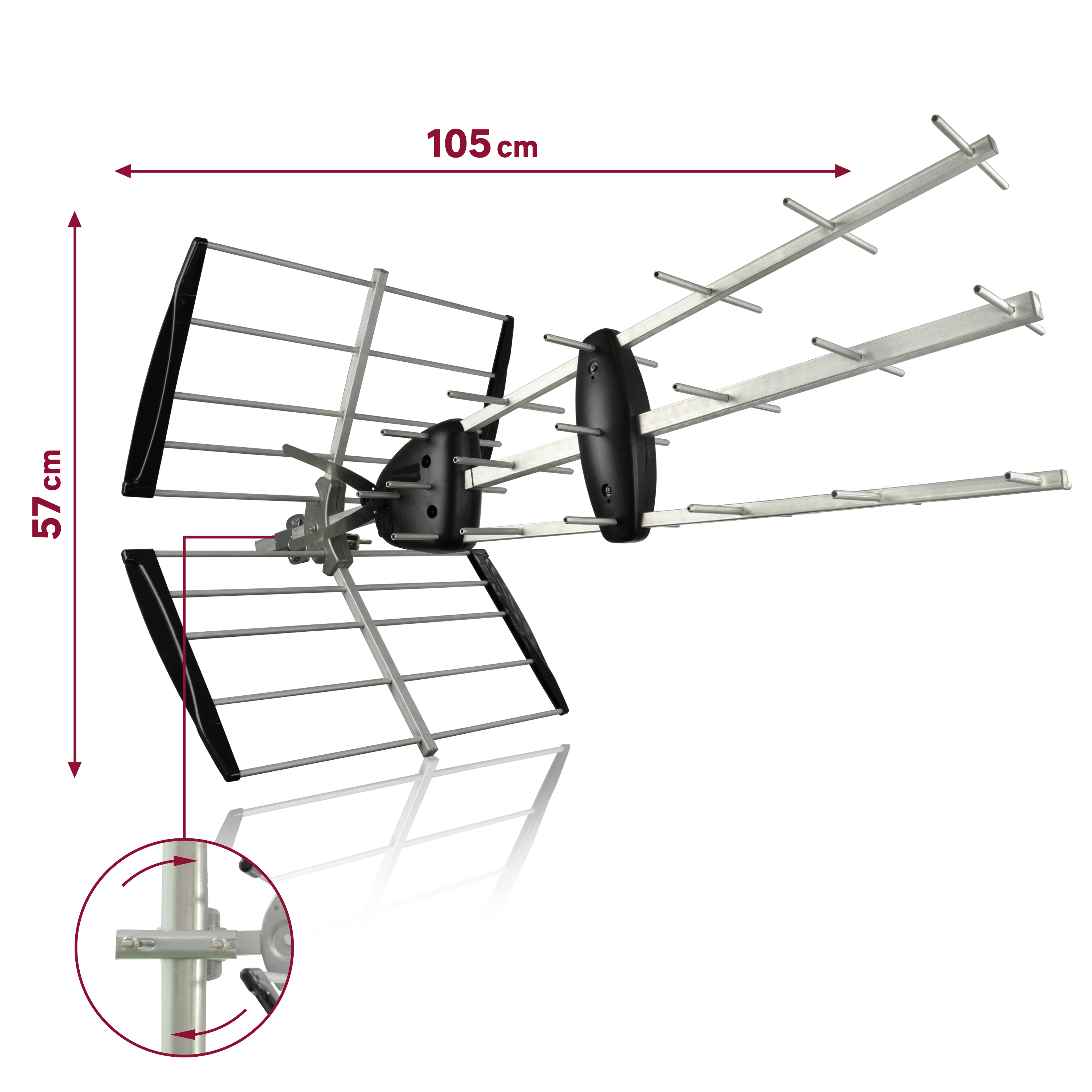 Antenne extérieure, filtre 4G/5G, réception difficile, 14 dB Lexman - 2