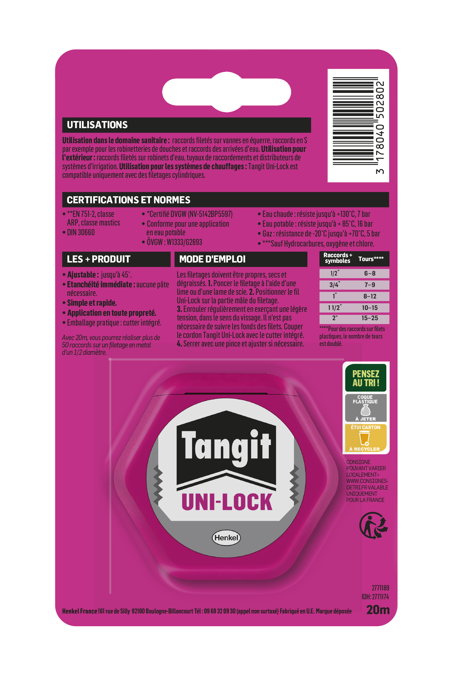 Ruban d'étanchéité pour raccords à visser TANGIT - 2