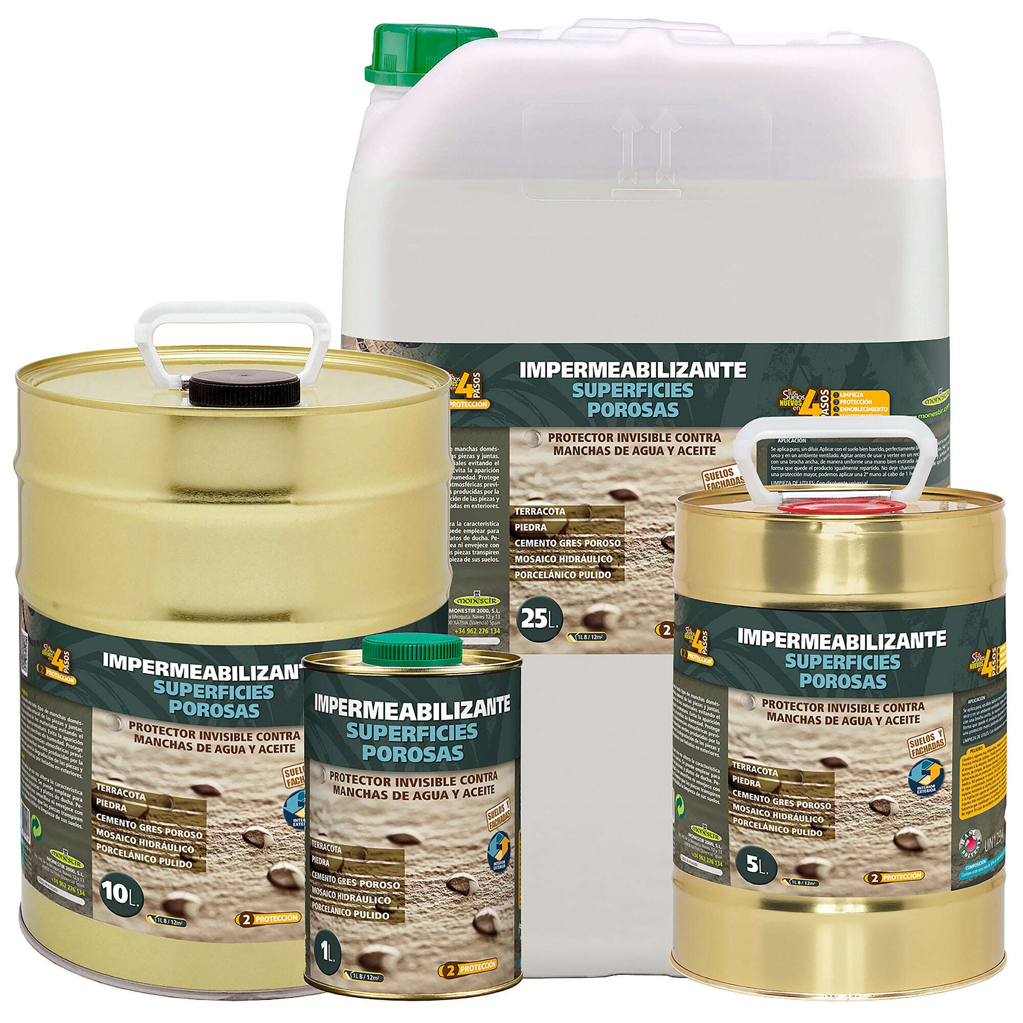 Impermeabilizante superficies porosas transparente MONESTIR 1L - 4